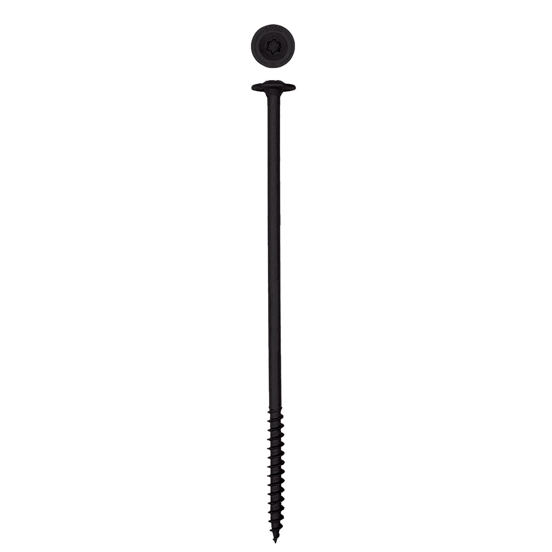 slide 2 of 6, SPAX 5/16-in x 8-in Black Coated Washer -Head Exterior Structural wood screws 50 -Pack, 1 ct