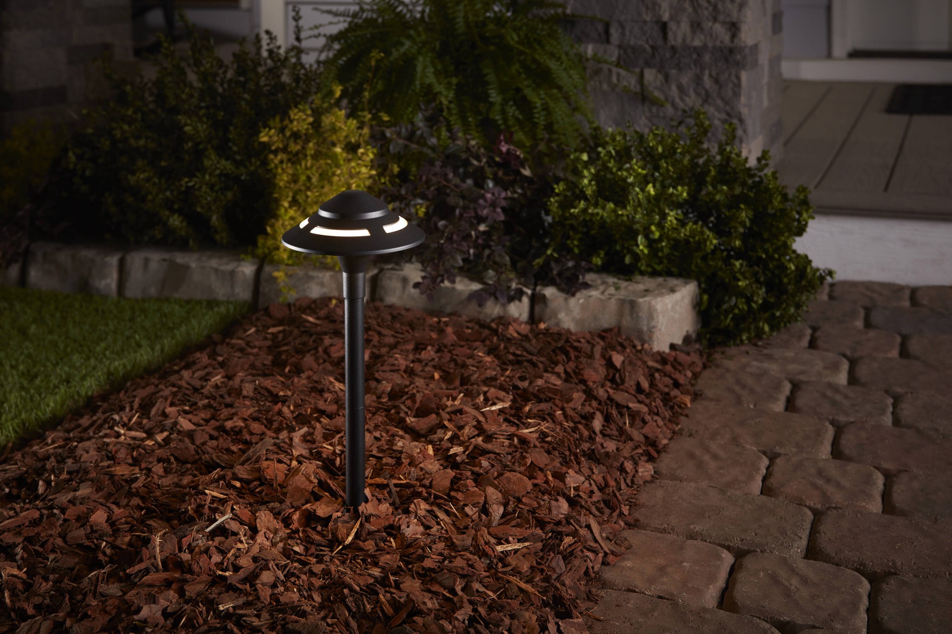 slide 2 of 6, Harbor Breeze 190 -Lumens 4 -Watt Black Low voltage Hardwired LED Outdoor Path Light ( 3000-K ), 1 ct
