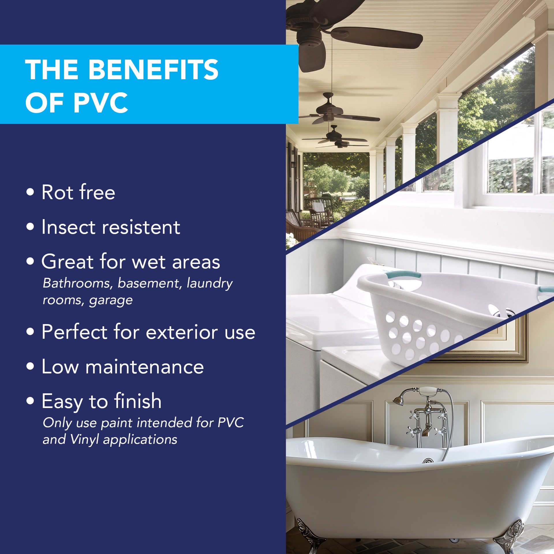 slide 5 of 5, RELIABILT 3/8-in x 24-in x 4-ft Reversible (Smooth/Wood grain) PVC Trim Board, 1 ct