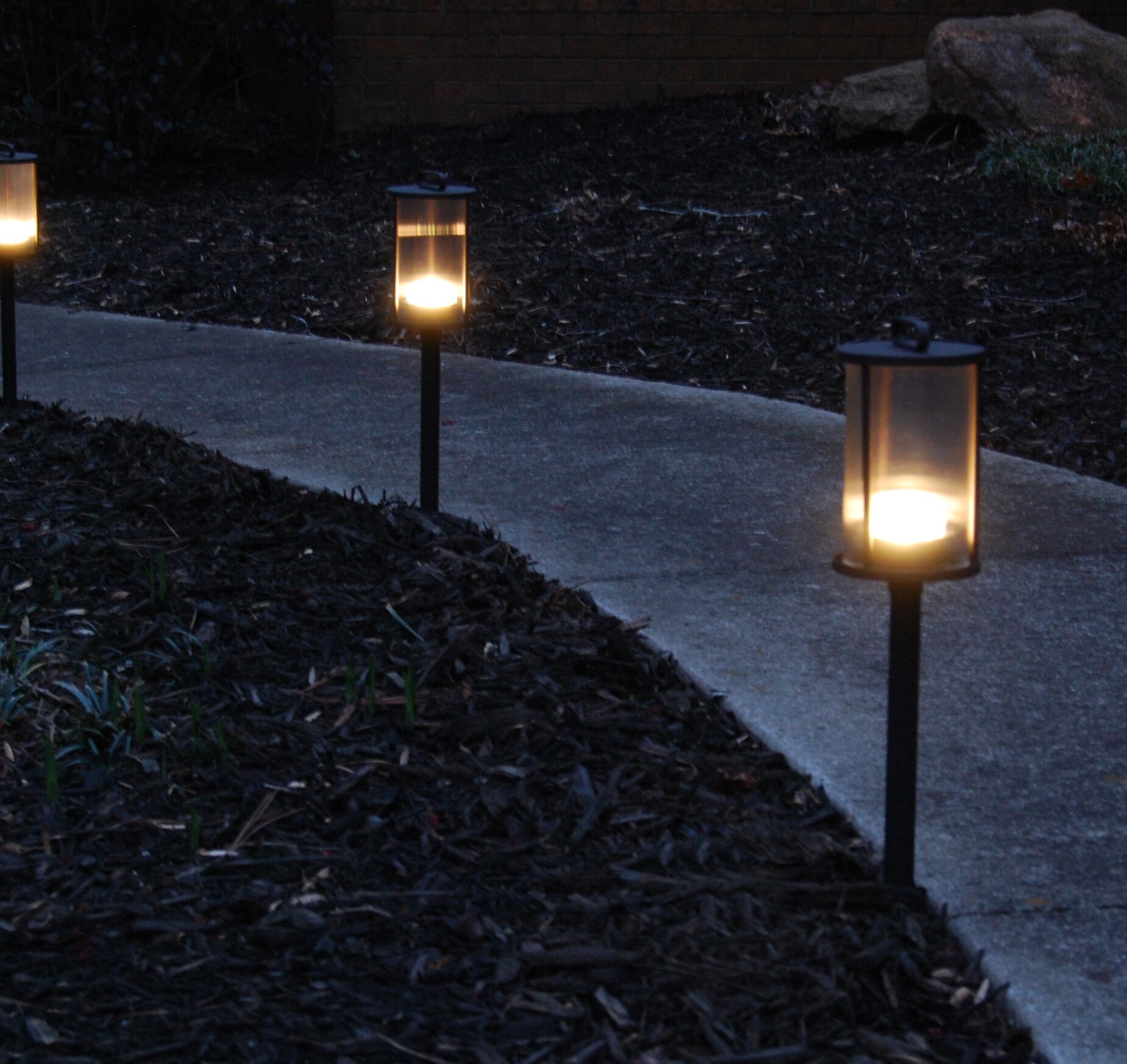 slide 2 of 4, Harbor Breeze 200 -Lumens 3.4 -Watt Specilaty Textured Bronze Low voltage Hardwired LED Outdoor Path Light ( 3000-K ), 1 ct