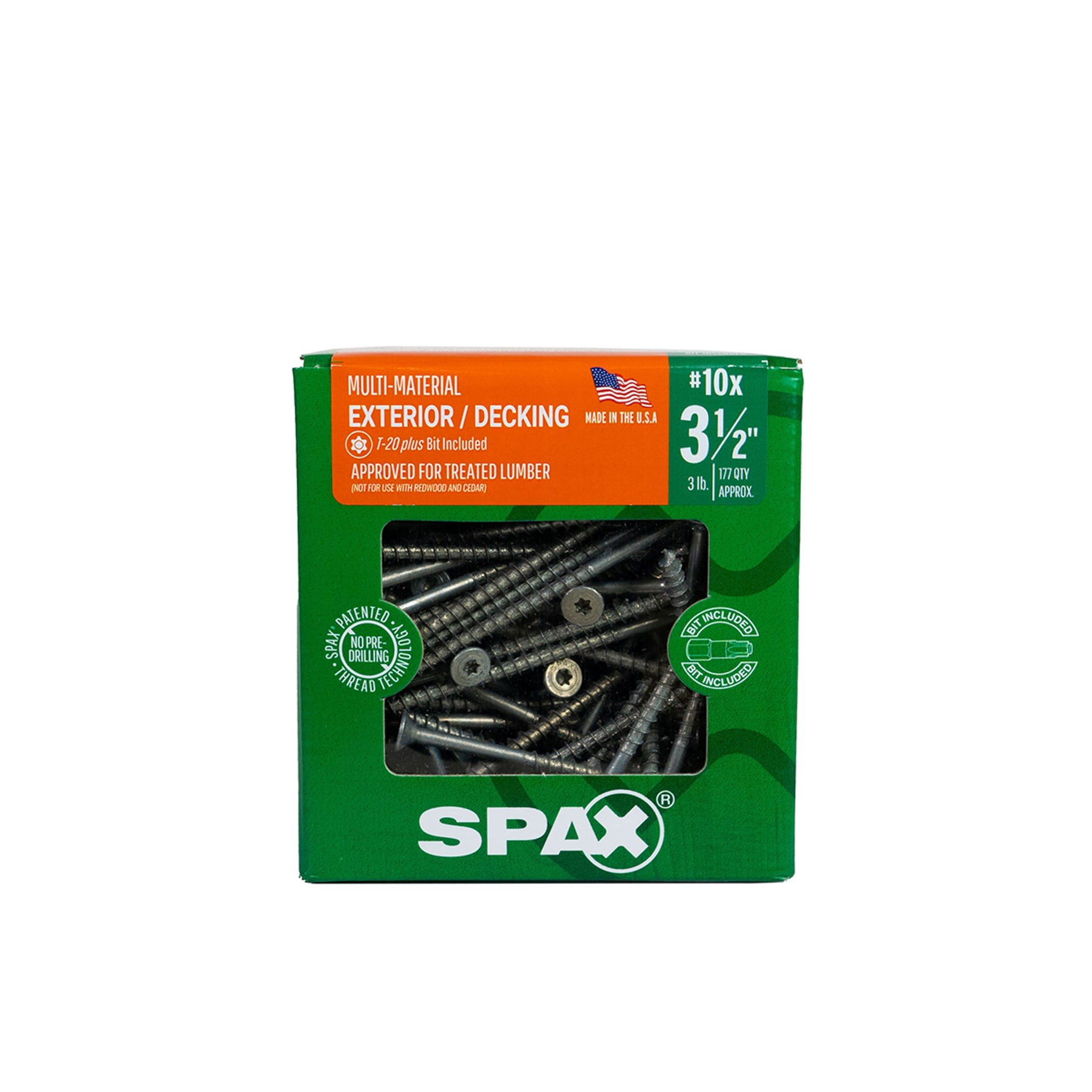 slide 2 of 6, SPAX #10 x 3-1/2-in Double-barrier Multi-Material Exterior Wood Screws (177-Per Box), 1 ct