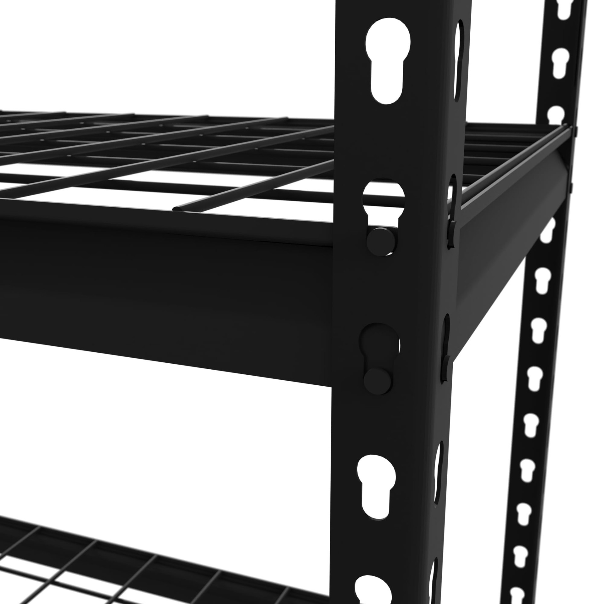 slide 6 of 6, Project Source Heavy Duty Black Metal Frame kit with Solid/Ventilated Shelves ( 48-in W x 24-in D x 3-in H ), 1 ct