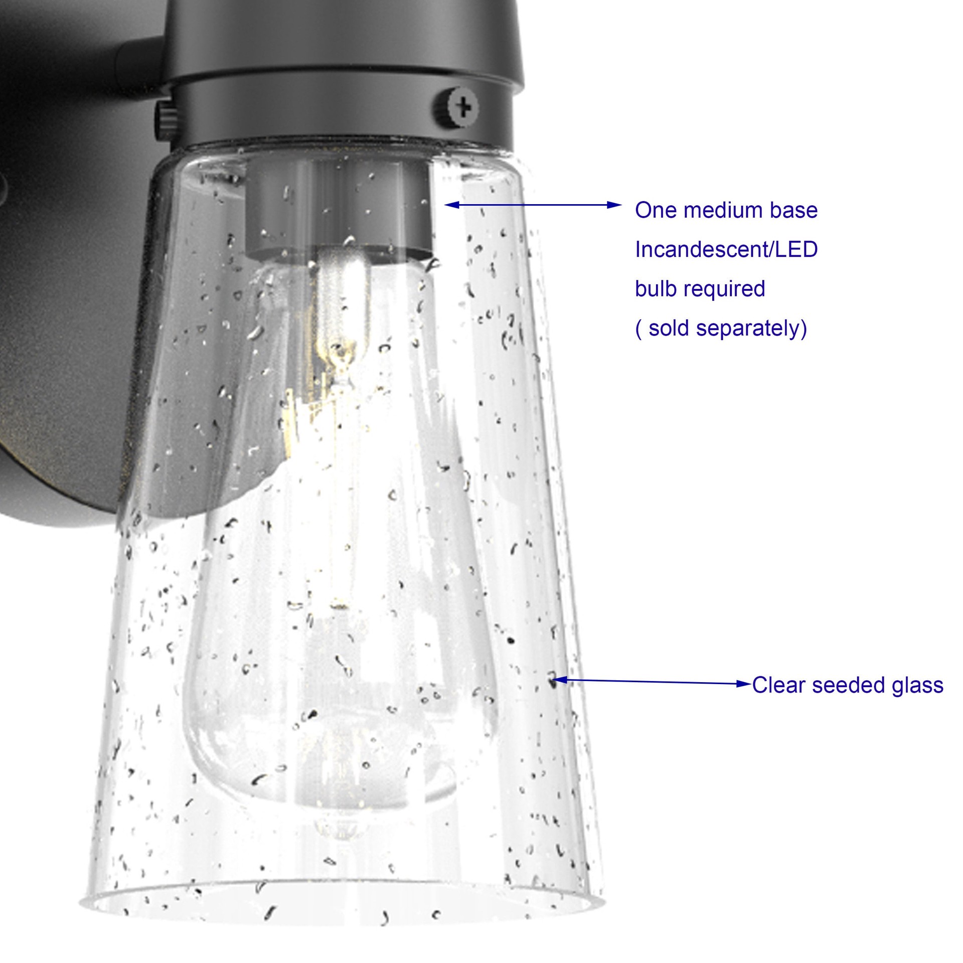 slide 6 of 6, Project Source Brookvale 1 -Light 9-in H Matte Black Hardwired Dusk to Dawn Outdoor Wall Light, 1 ct