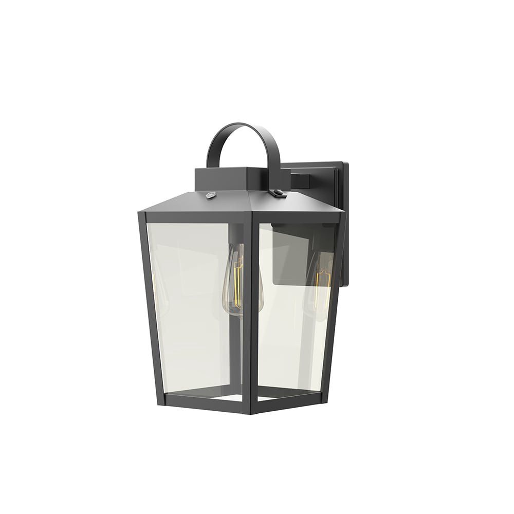 slide 2 of 6, allen + roth Holliser 1 -Light 15.2-in H Black Hardwired Dusk to Dawn Outdoor Wall Light, 1 ct
