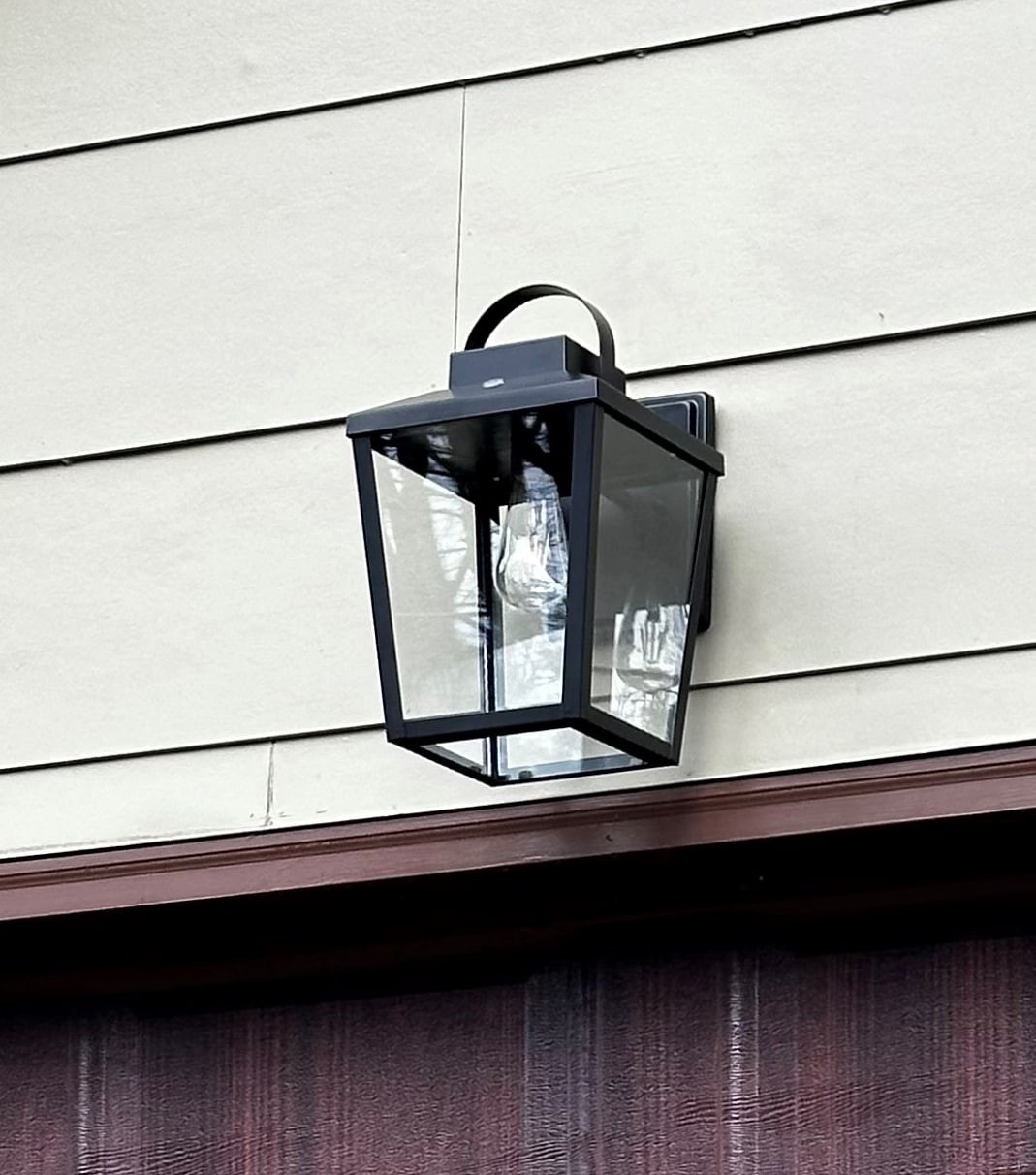 slide 3 of 6, allen + roth Holliser 1 -Light 15.2-in H Black Hardwired Dusk to Dawn Outdoor Wall Light, 1 ct