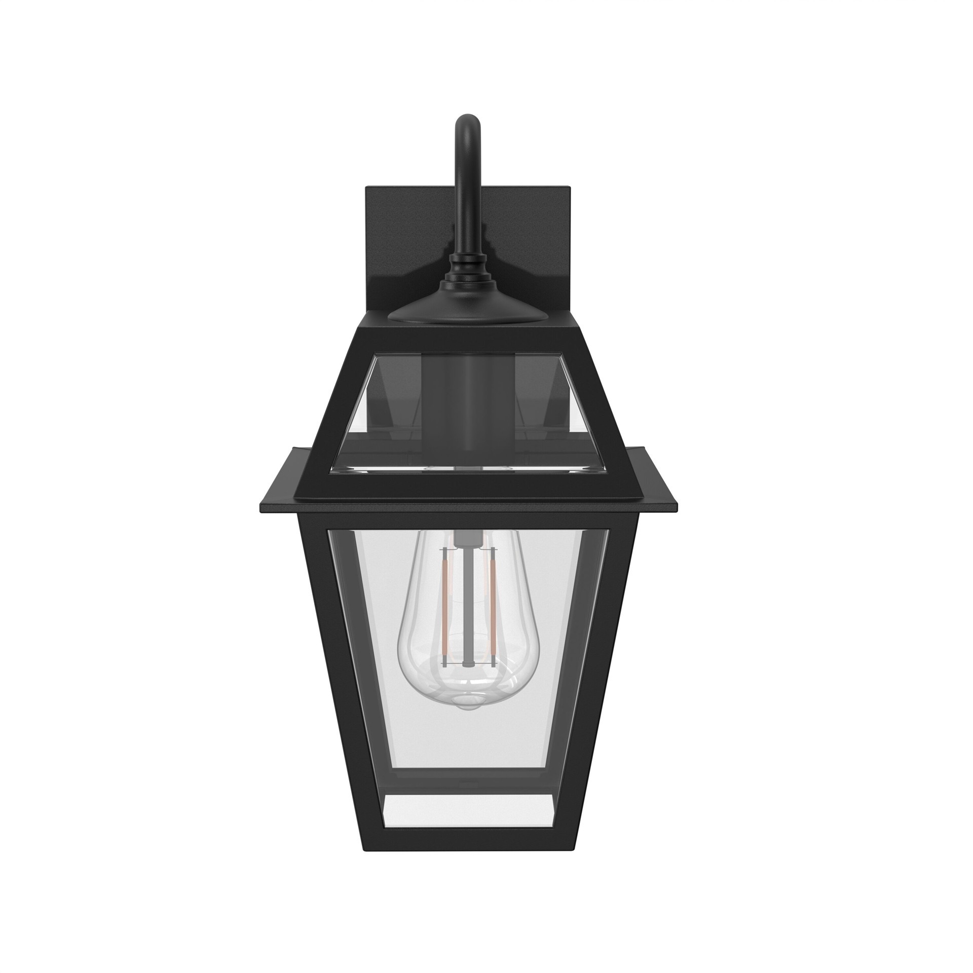 slide 6 of 6, allen + roth Belasco 1 -Light 12.06-in H Black Hardwired Outdoor Wall Light, 1 ct