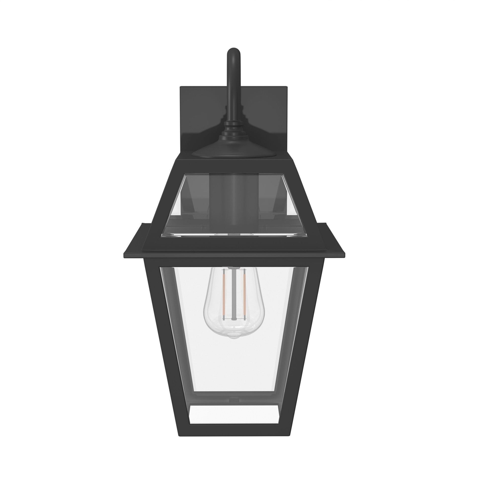 slide 6 of 6, allen + roth Belasco 1 -Light 15-in H Black Hardwired Outdoor Wall Light, 1 ct