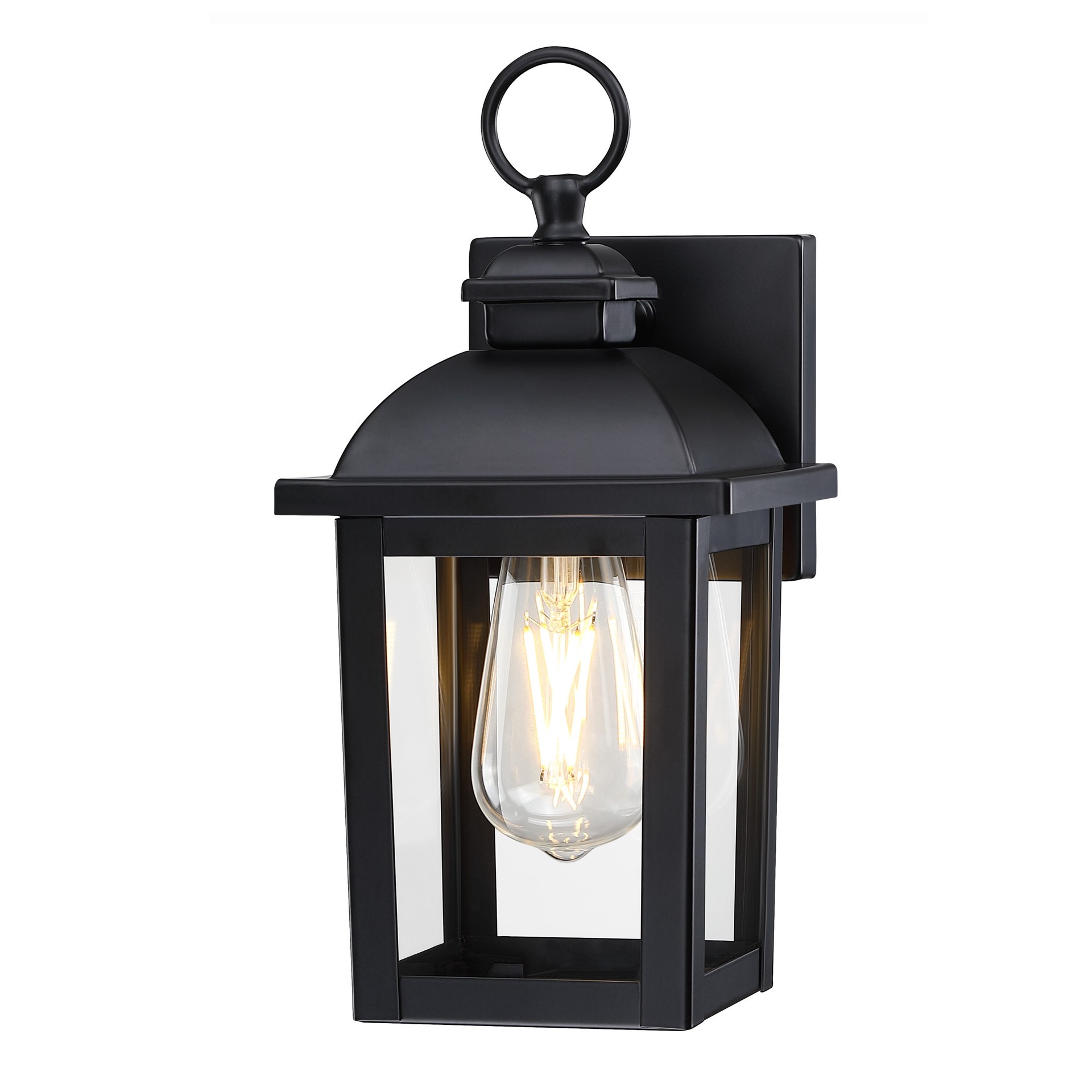 slide 3 of 6, allen + roth Belford 1 -Light 11.4-in H Matte Black Hardwired Outdoor Wall Light, 1 ct