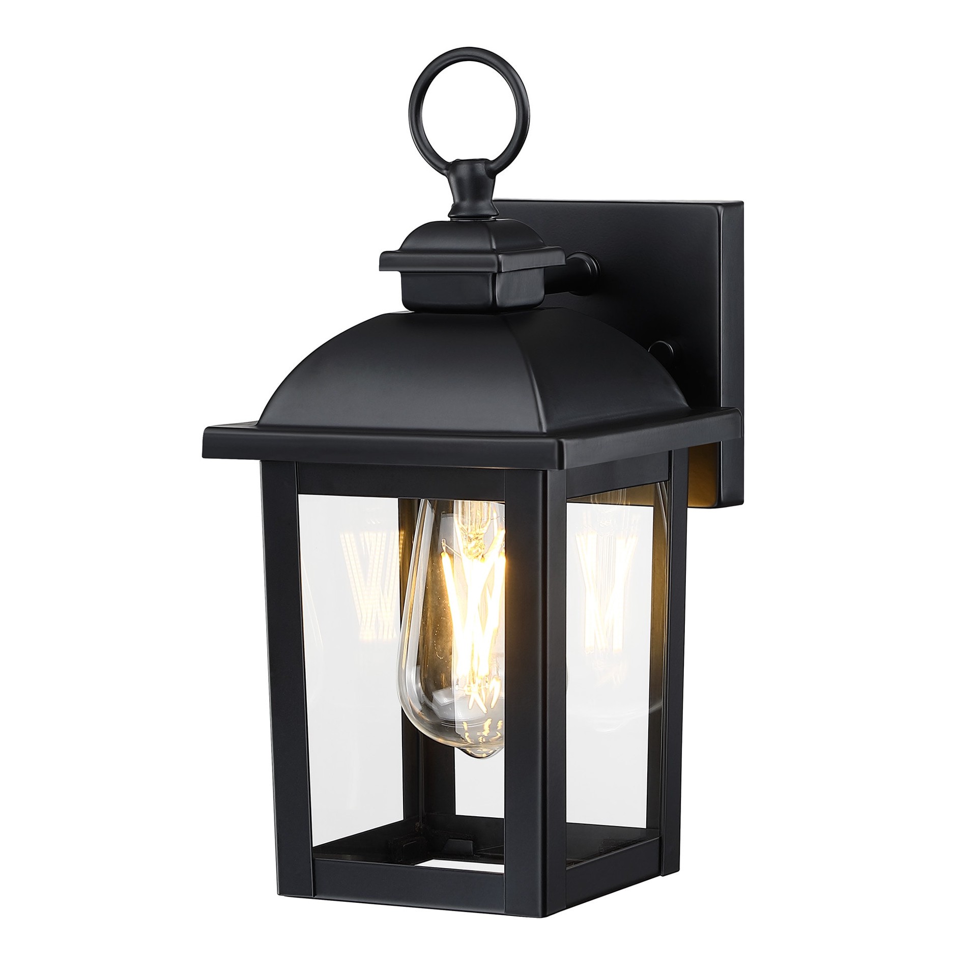 slide 4 of 6, allen + roth Belford 1 -Light 11.4-in H Matte Black Hardwired Outdoor Wall Light, 1 ct