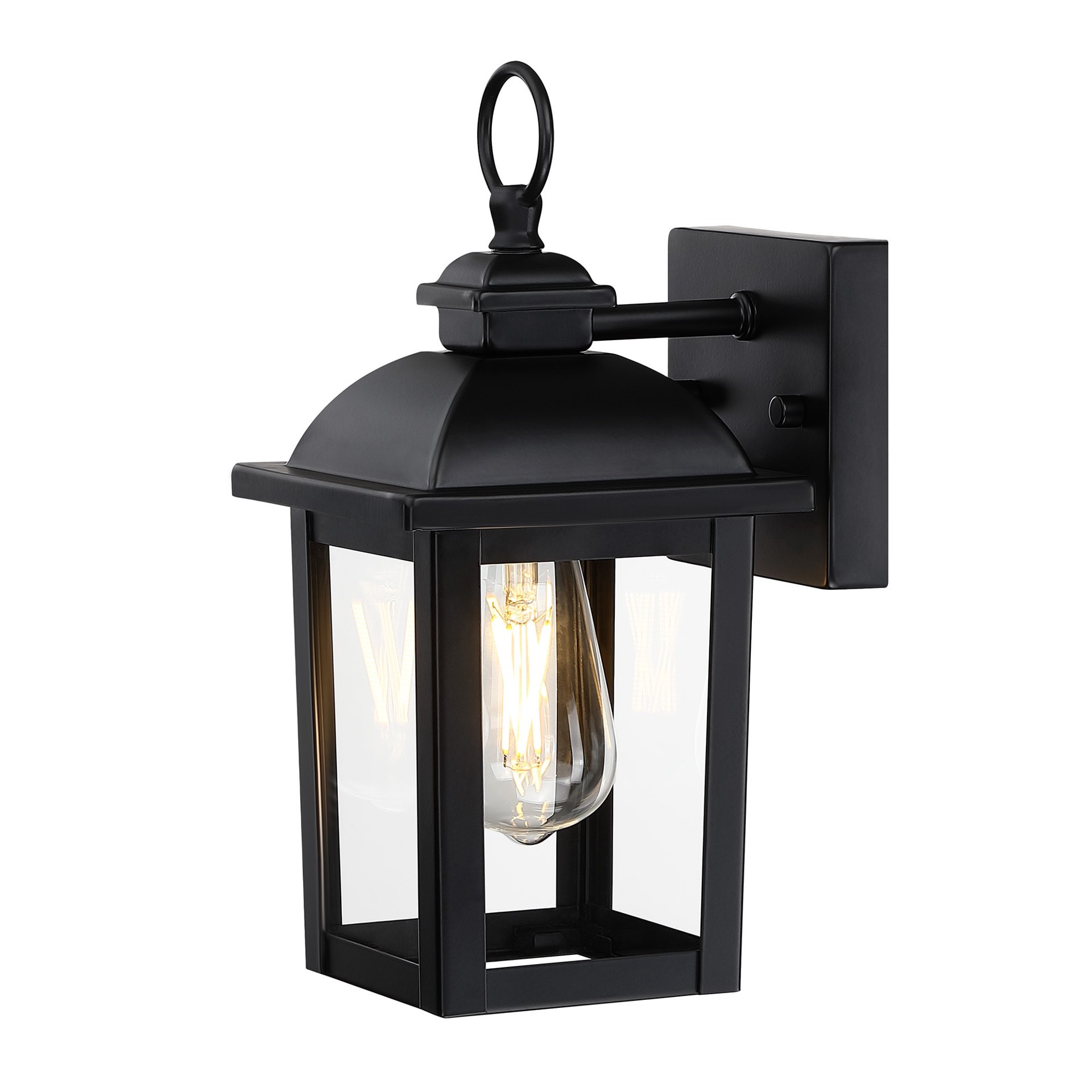 slide 6 of 6, allen + roth Belford 1 -Light 11.4-in H Matte Black Hardwired Outdoor Wall Light, 1 ct