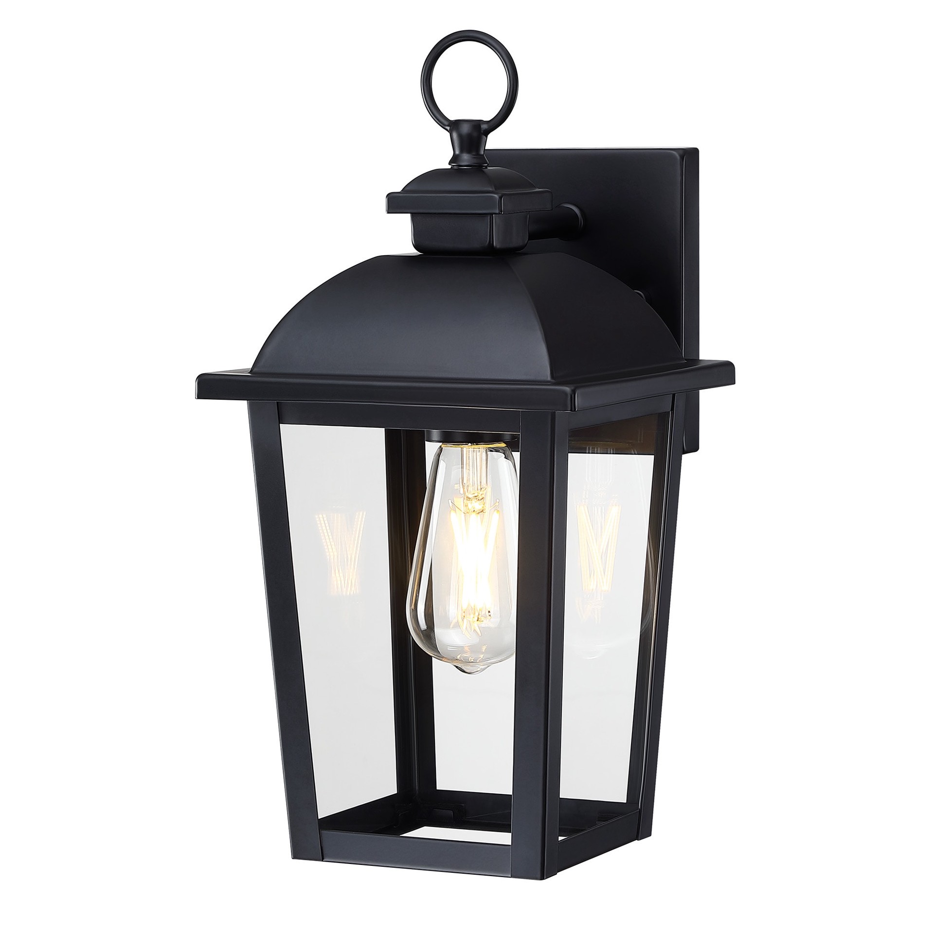 slide 4 of 6, allen + roth Belford 1 -Light 14.1-in H Matte Black Hardwired Outdoor Wall Light, 1 ct