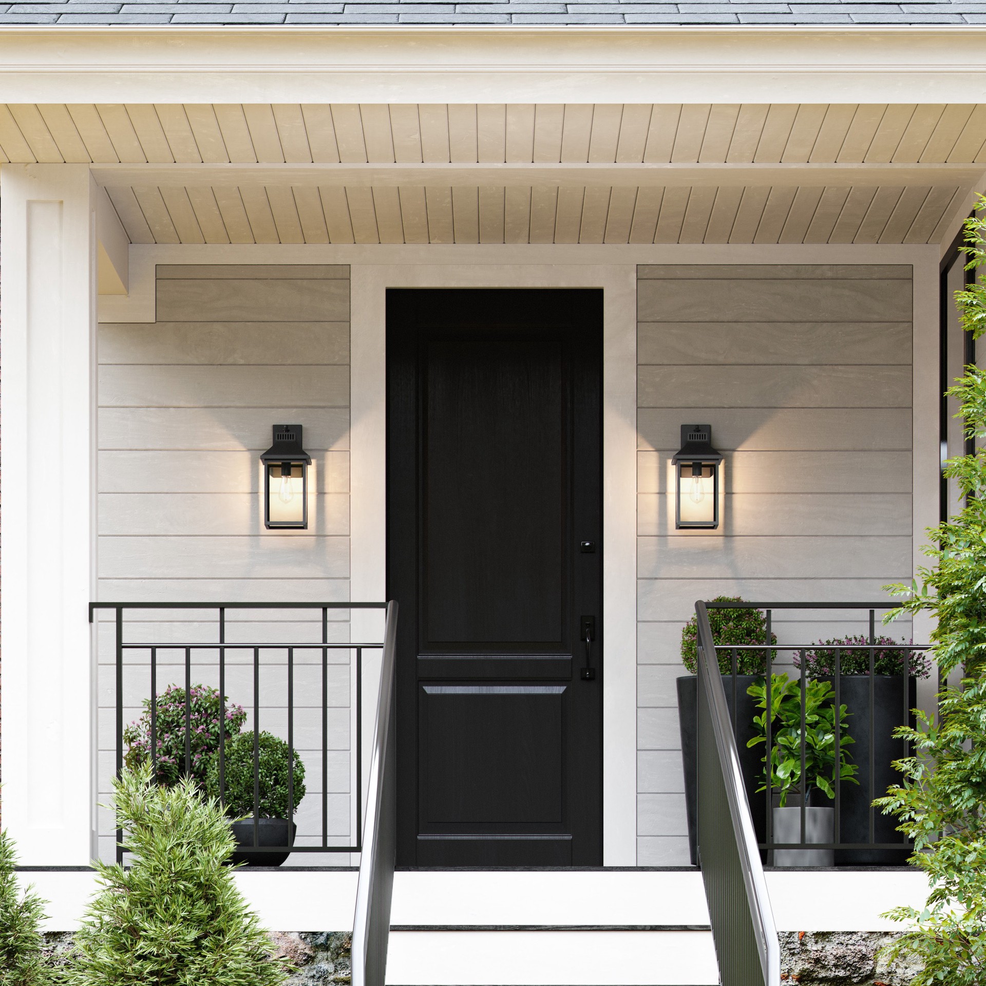 slide 5 of 6, Quoizel Laine 1 -Light 15.75-in H Matte Black Hardwired Outdoor Wall Light, 1 ct