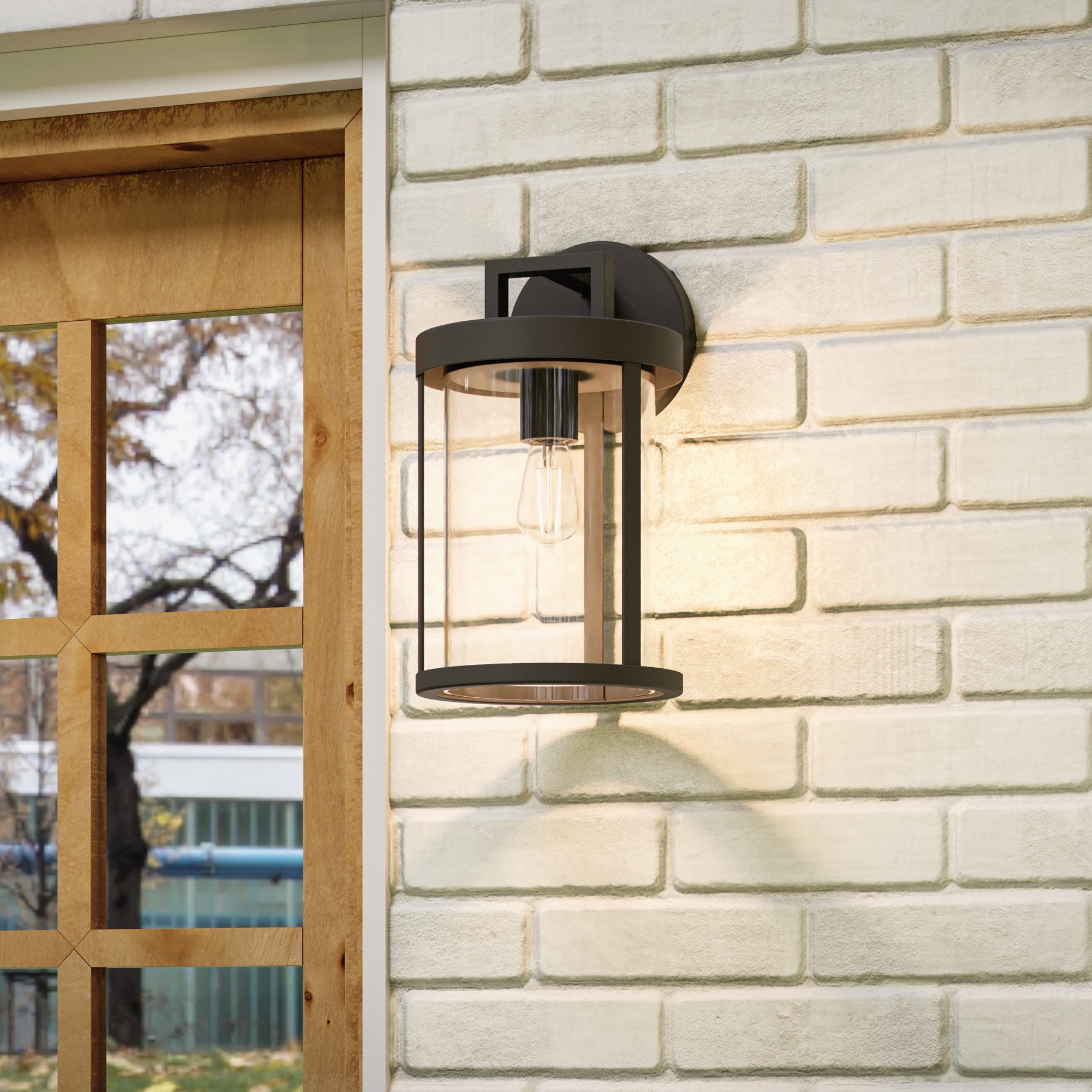 slide 1 of 6, Quoizel Claire 1 -Light 16.38-in H Matte Black Hardwired Outdoor Wall Light, 1 ct