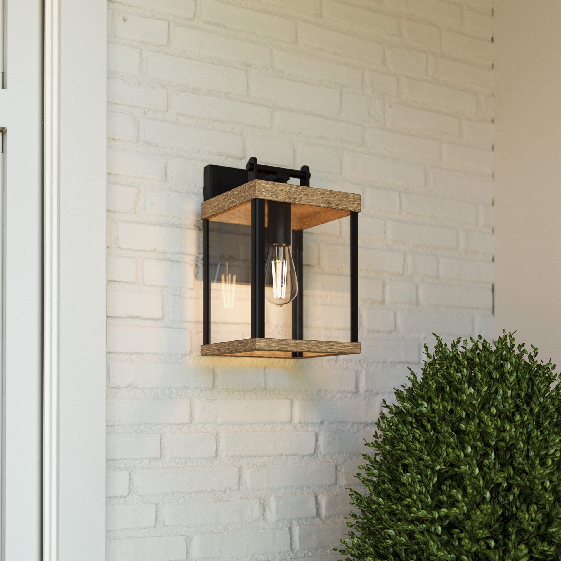 slide 1 of 6, Quoizel Finn 1 -Light 14-in H Matte Black Hardwired Outdoor Wall Light, 1 ct
