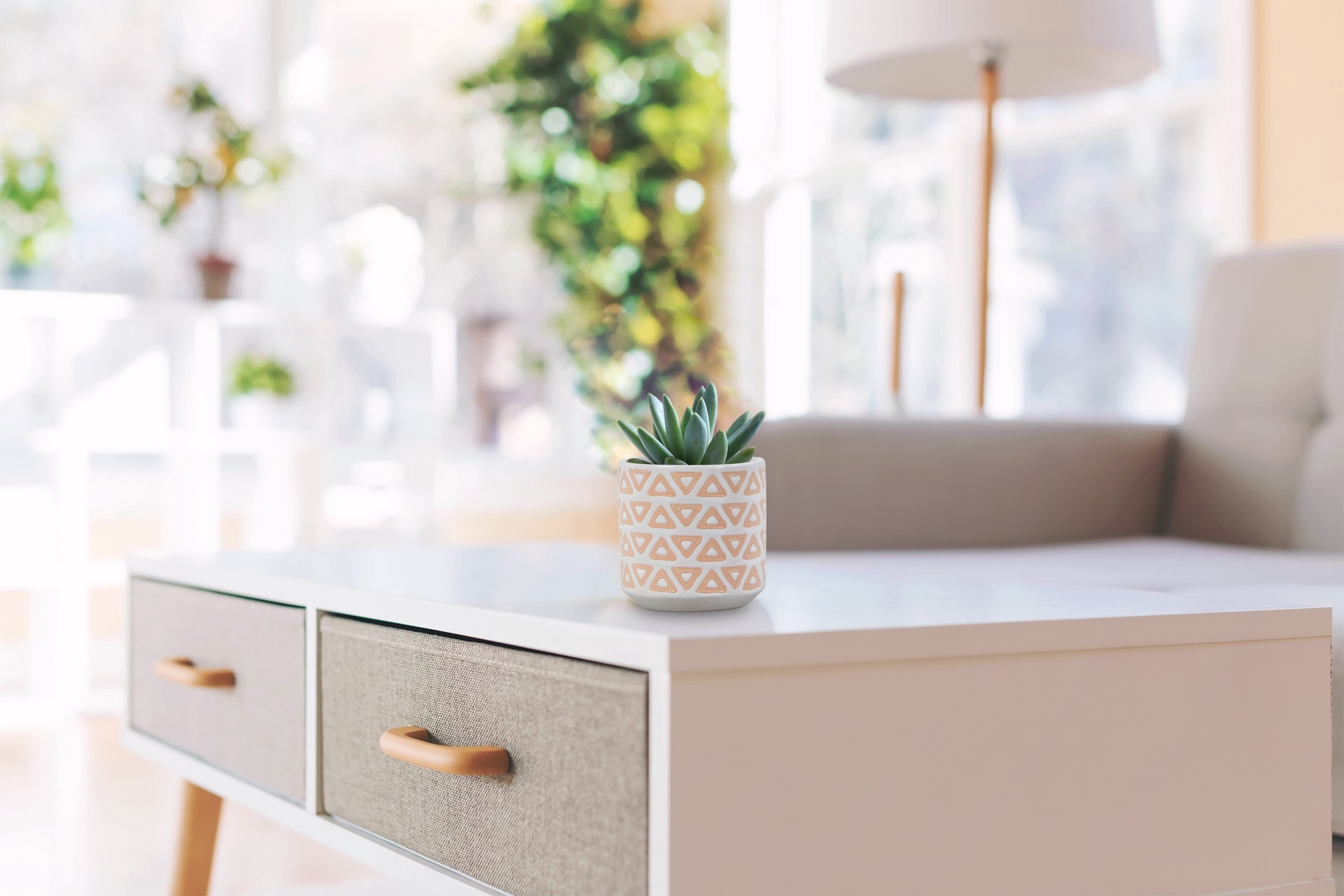 slide 5 of 6, allen + roth Round 3.03-in W x 3.03-in L Orange Ceramic Indoor Planter, 1 ct