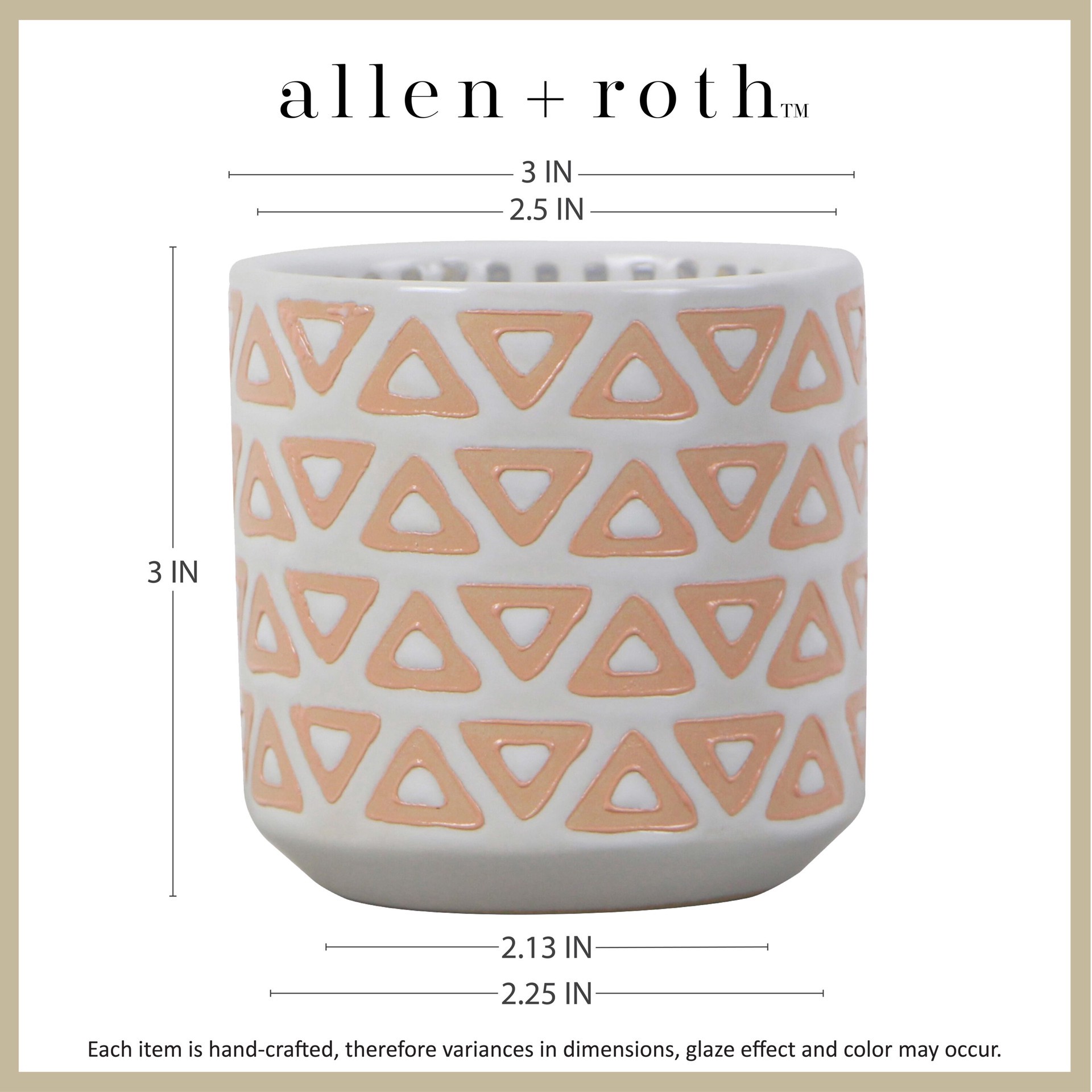 slide 6 of 6, allen + roth Round 3.03-in W x 3.03-in L Orange Ceramic Indoor Planter, 1 ct