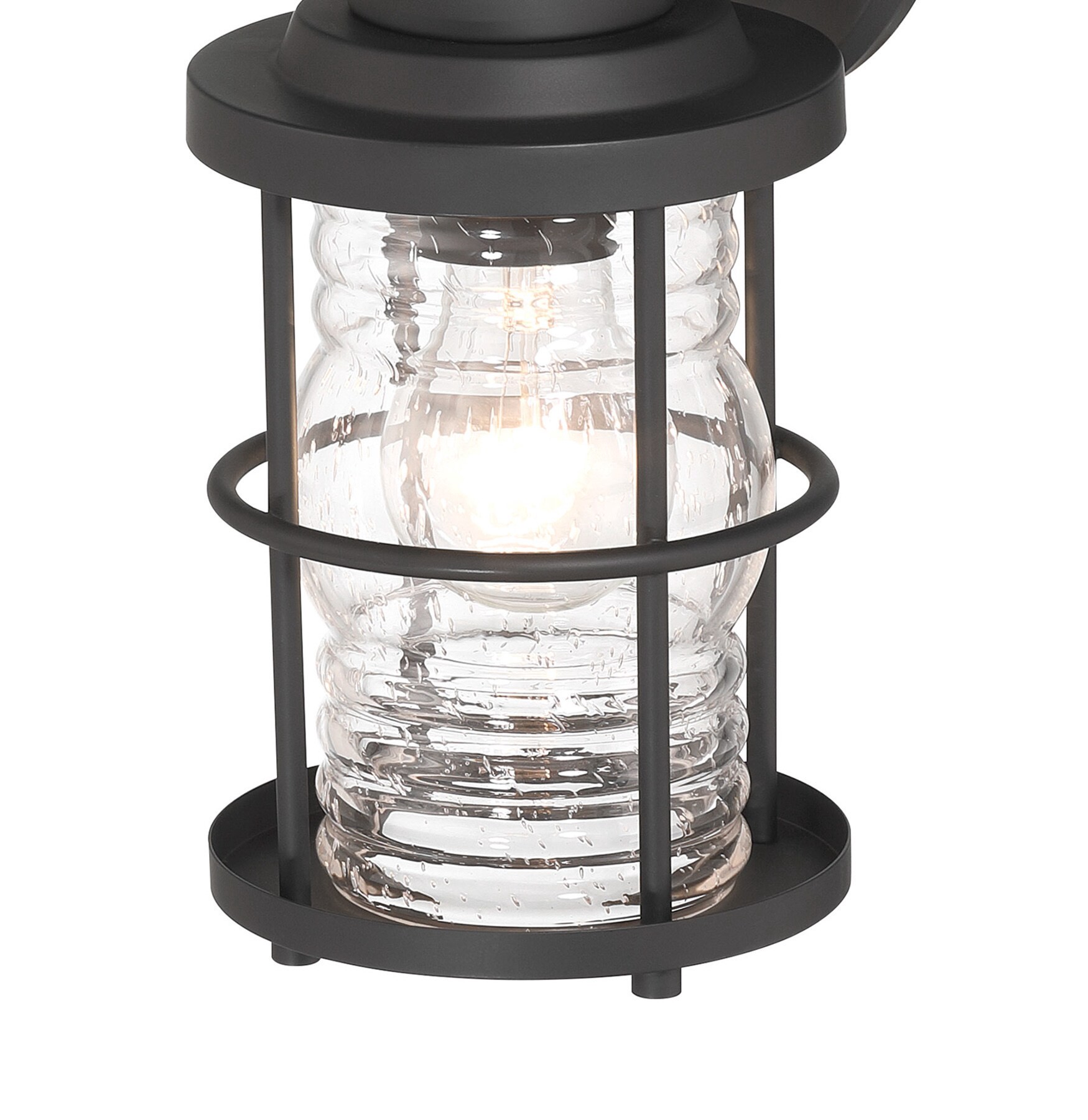 slide 5 of 6, allen + roth Kerner 1 -Light 10.5-in H Matte Black Hardwired Outdoor Wall Light, 1 ct