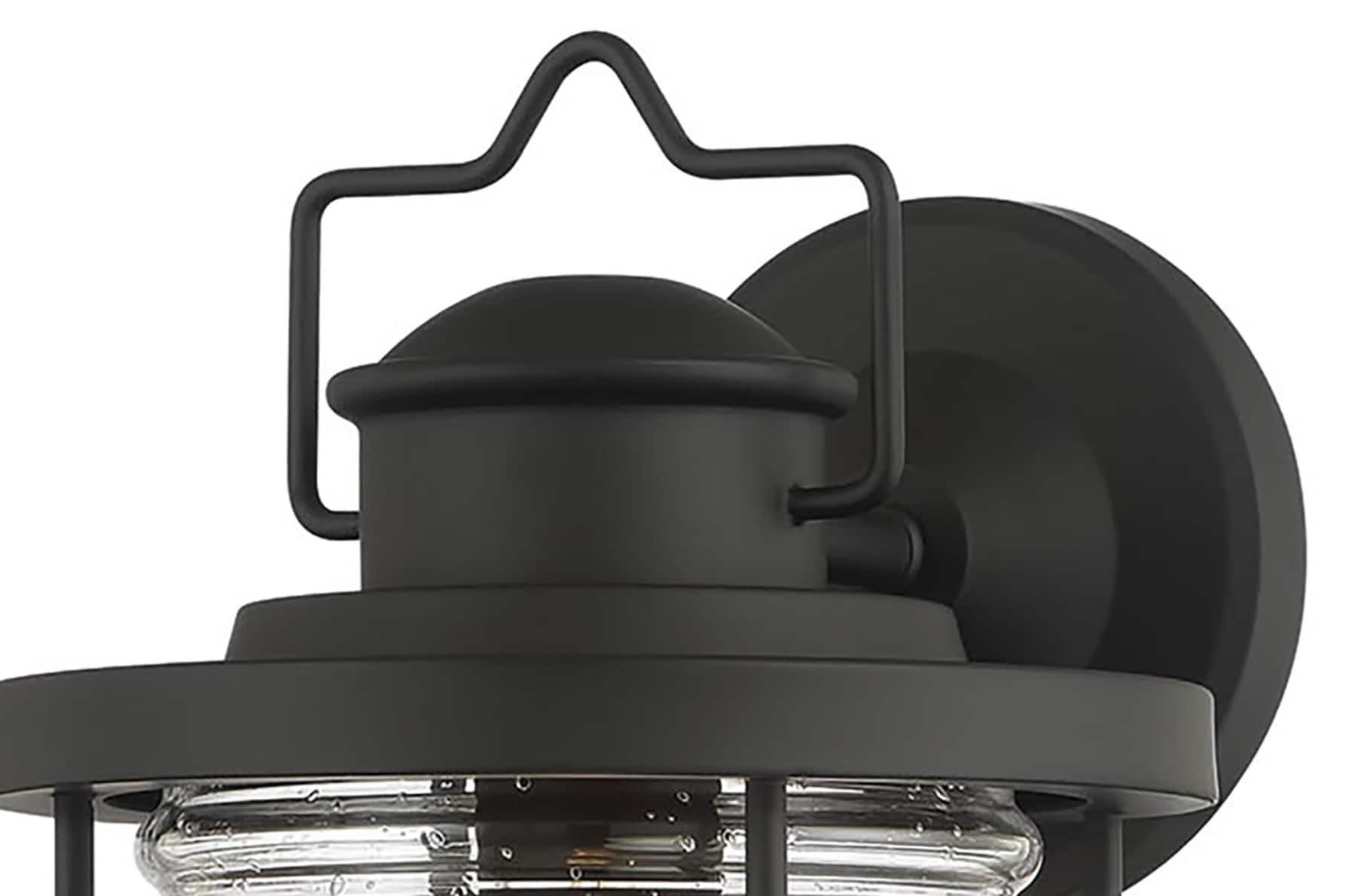 slide 6 of 6, allen + roth Kerner 1 -Light 10.5-in H Matte Black Hardwired Outdoor Wall Light, 1 ct