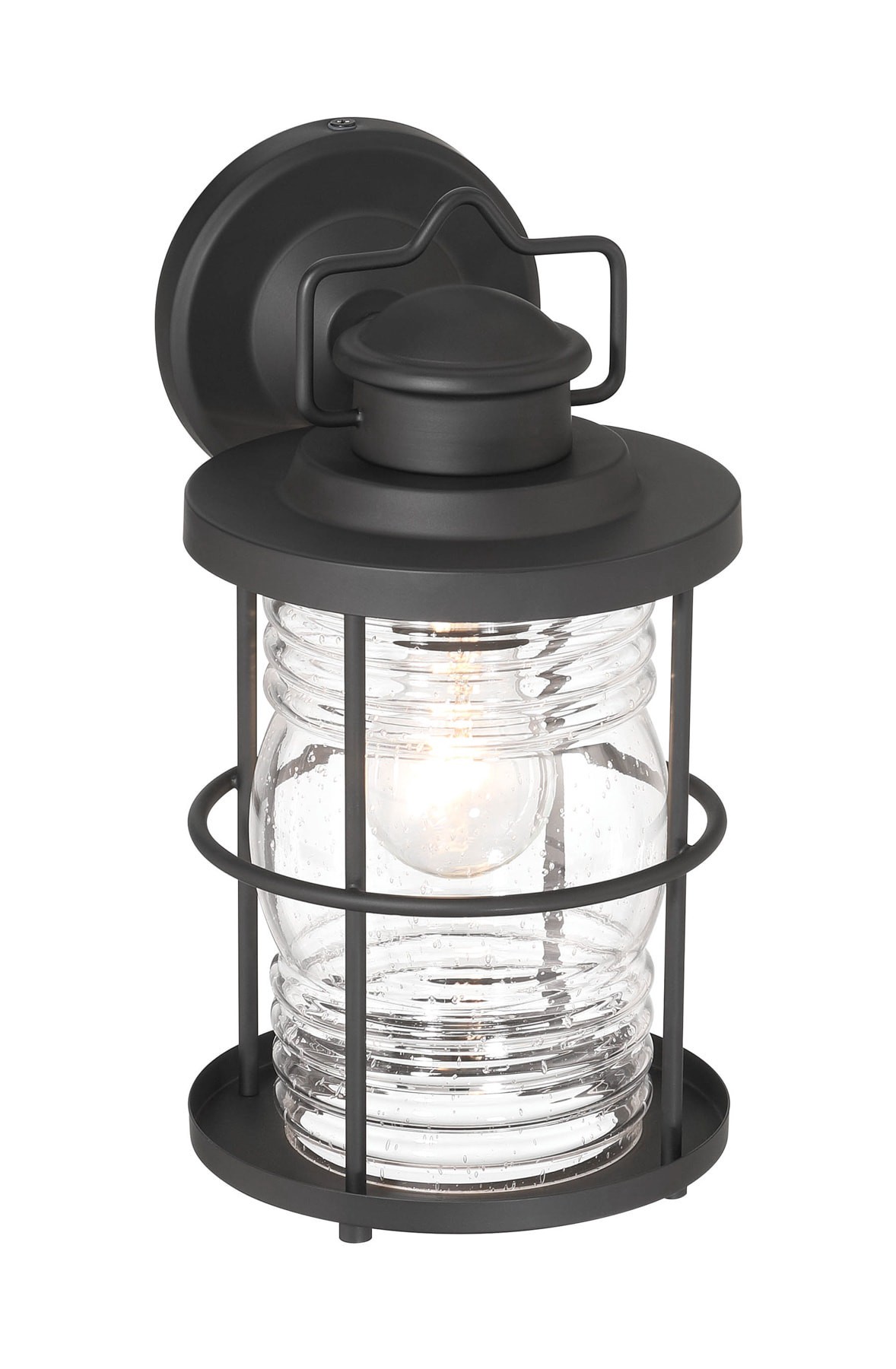 slide 3 of 6, allen + roth Kerner 1 -Light 12-in H Matte Black Hardwired Outdoor Wall Light, 1 ct