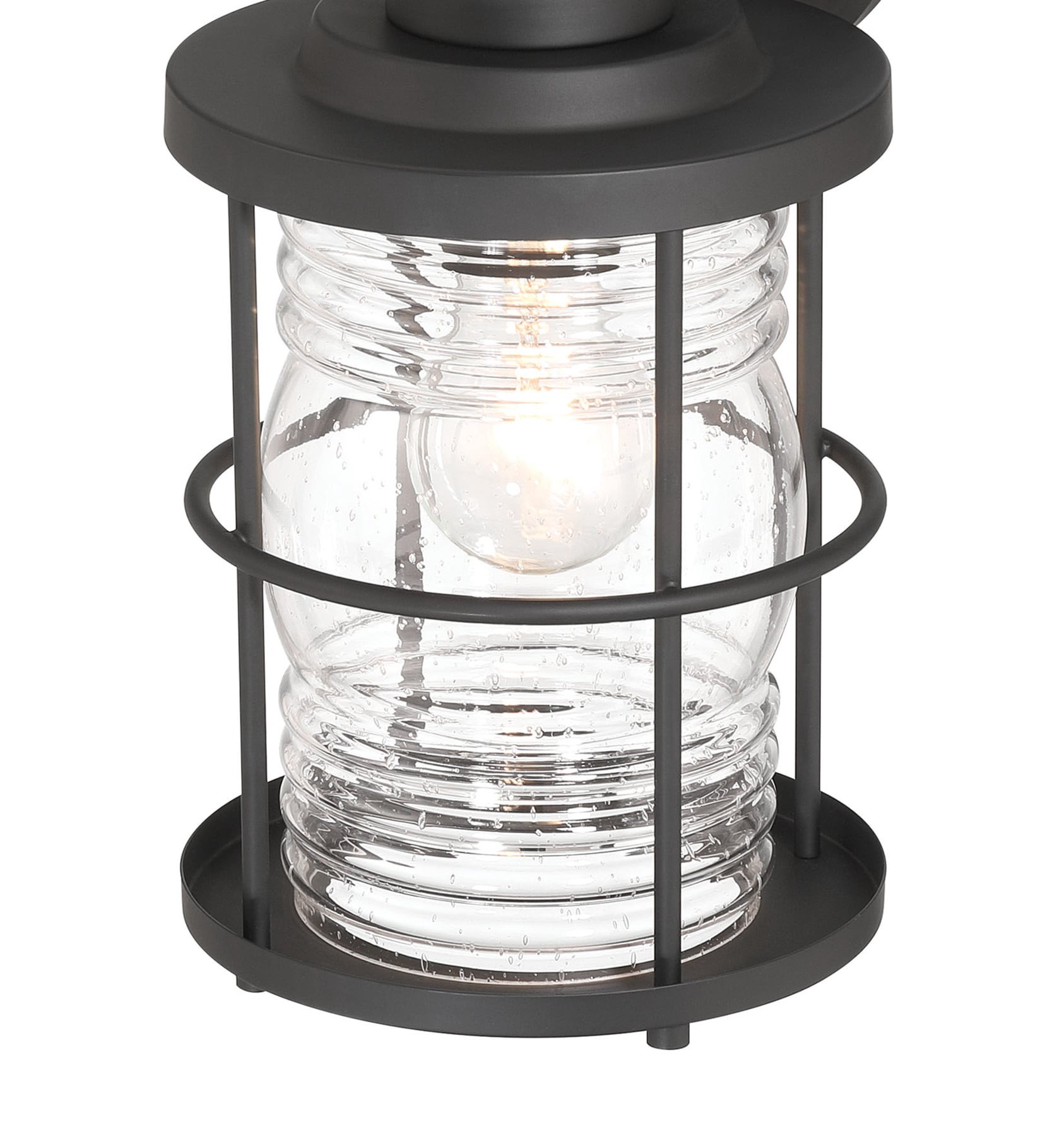 slide 5 of 6, allen + roth Kerner 1 -Light 12-in H Matte Black Hardwired Outdoor Wall Light, 1 ct