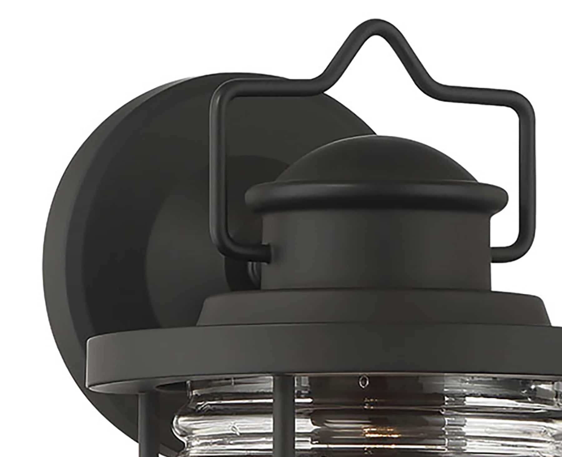 slide 6 of 6, allen + roth Kerner 1 -Light 12-in H Matte Black Hardwired Outdoor Wall Light, 1 ct