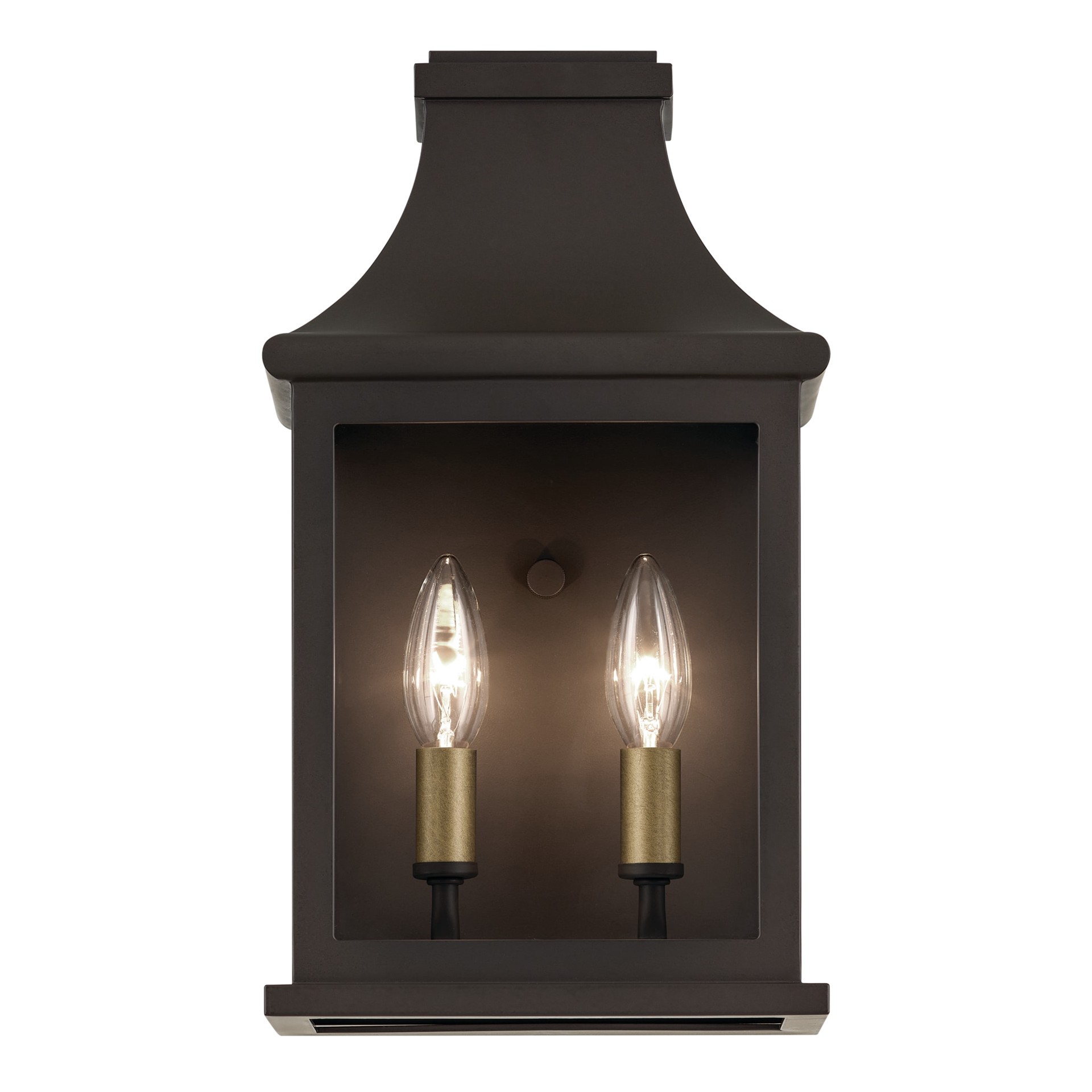 slide 6 of 6, allen + roth Umber 2 -Light 14-in H Antique Bronze Hardwired Outdoor Wall Light, 1 ct