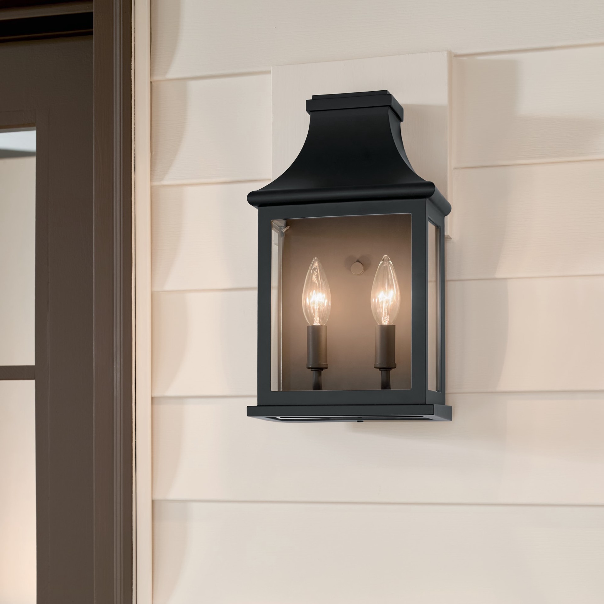 slide 1 of 6, allen + roth Umber 2 -Light 14-in H Antique Bronze Hardwired Outdoor Wall Light, 1 ct