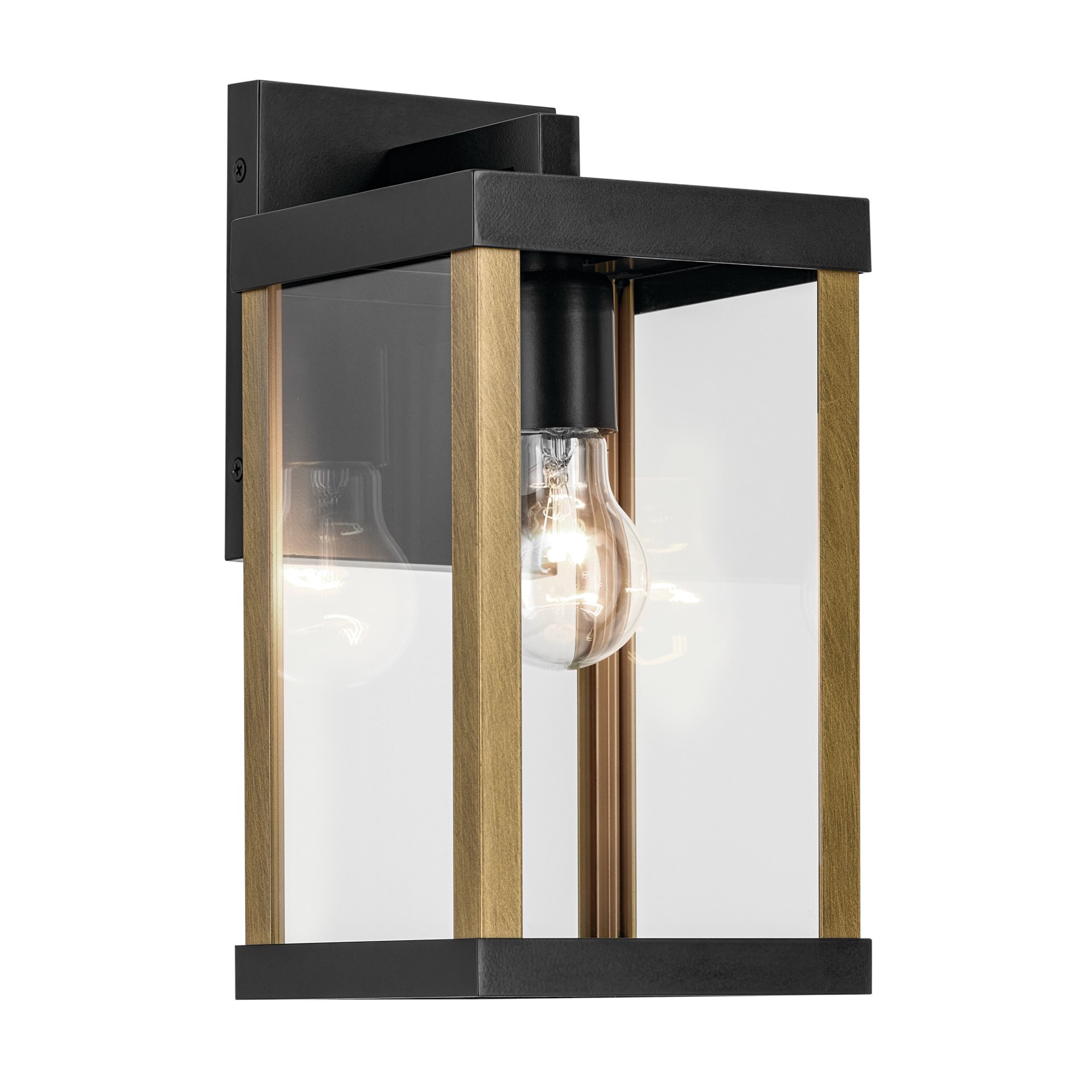 slide 3 of 6, allen + roth Coalmont 1 -Light 12-in H Black Hardwired Outdoor Wall Light, 1 ct