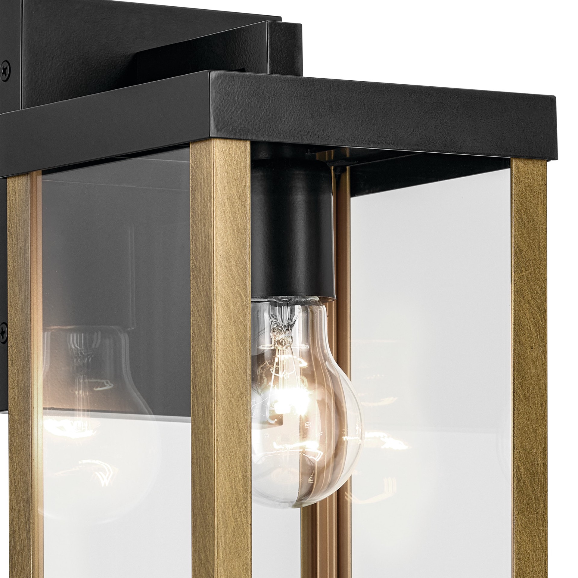 slide 4 of 6, allen + roth Coalmont 1 -Light 12-in H Black Hardwired Outdoor Wall Light, 1 ct