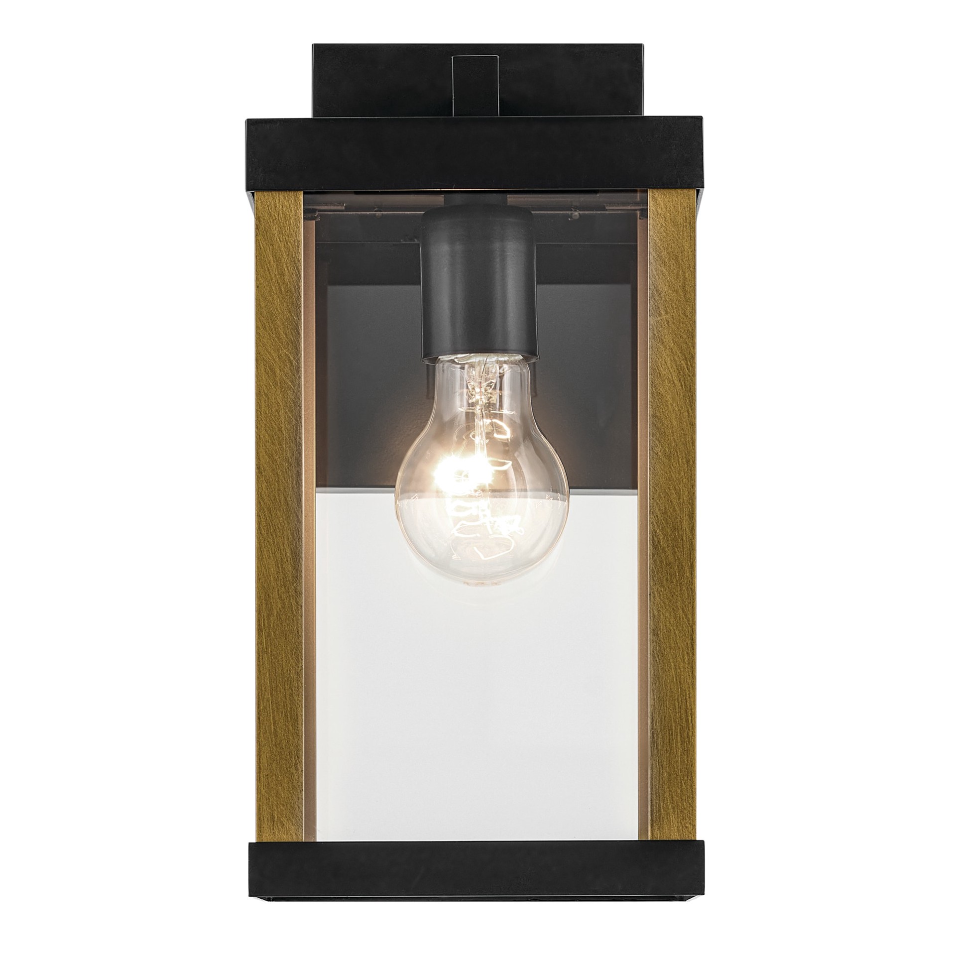 slide 5 of 6, allen + roth Coalmont 1 -Light 12-in H Black Hardwired Outdoor Wall Light, 1 ct
