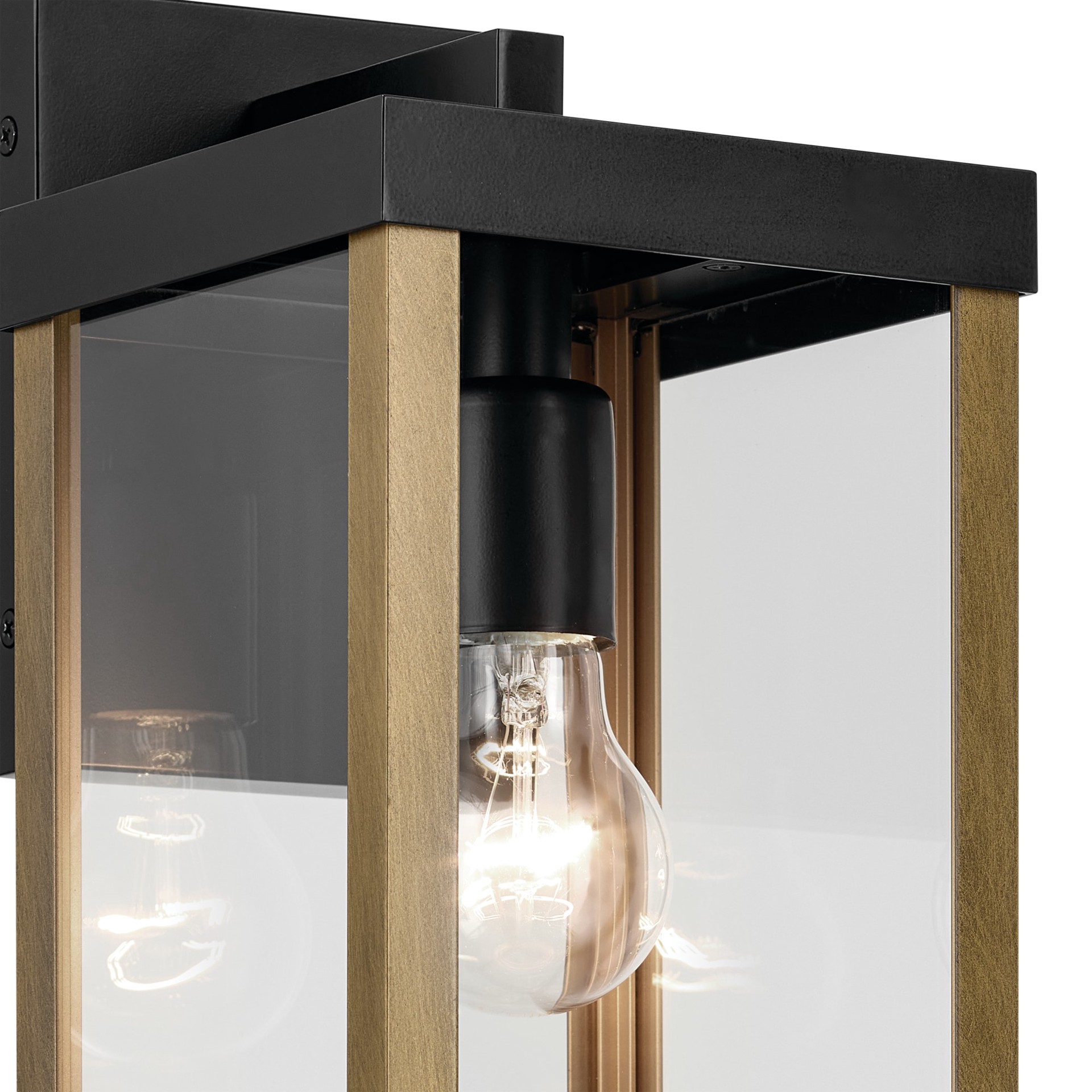 slide 4 of 6, allen + roth Coalmont 1 -Light 16-in H Black Hardwired Outdoor Wall Light, 1 ct