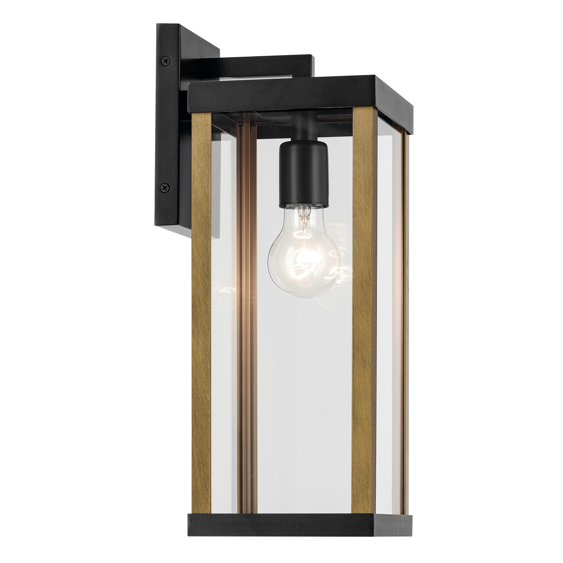 slide 6 of 6, allen + roth Coalmont 1 -Light 16-in H Black Hardwired Outdoor Wall Light, 1 ct