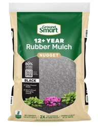 GroundSmart 12+ Year Nugget 0.8 -cu ft Black Rubber Mulch
