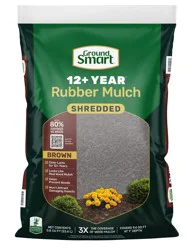 GroundSmart 12+ Year Shredded Rubber Mulch 0.8 -cu ft Brown Rubber Mulch