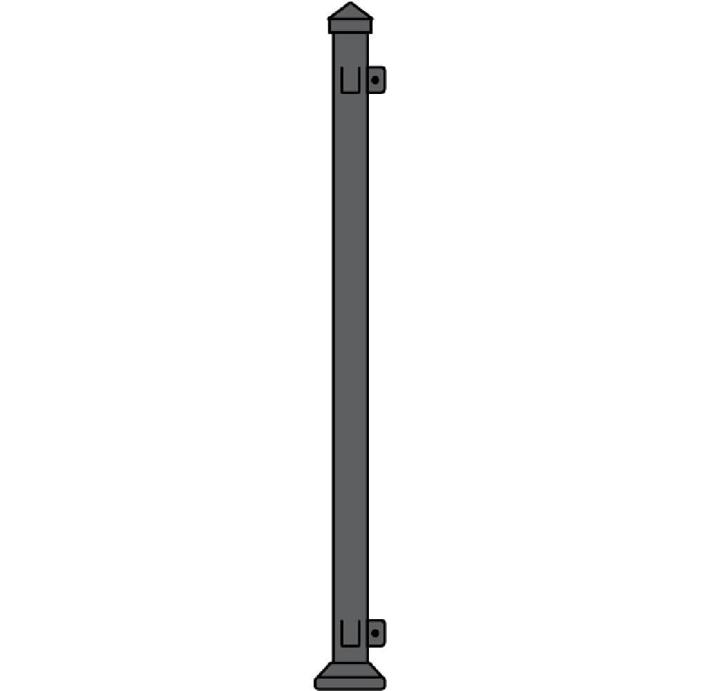 slide 1 of 4, CINCH 2-in x 2-in x 3-1/2-ft Satin Black Steel Deck Corner post, 1 ct