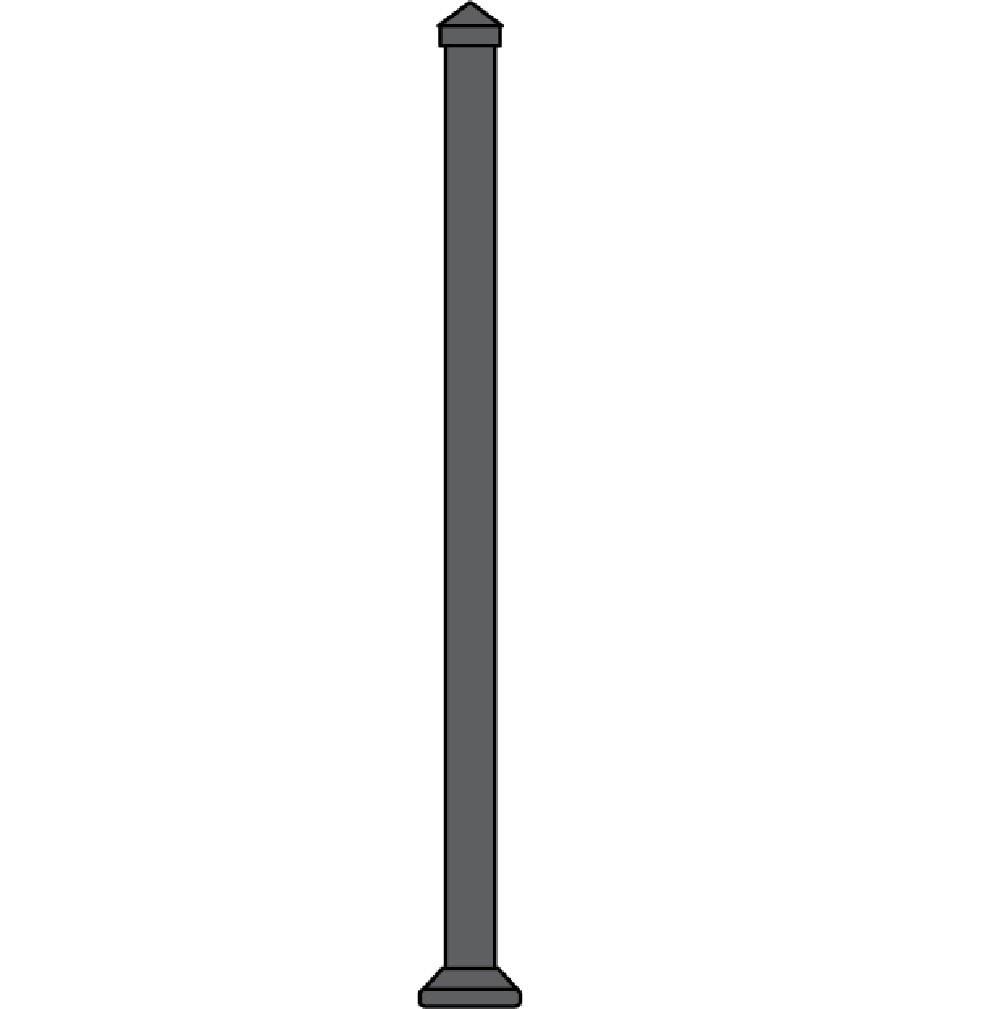slide 1 of 5, CINCH 3-in x 3-in x 3-3/4-ft Satin Black Steel Deck Post, 1 ct