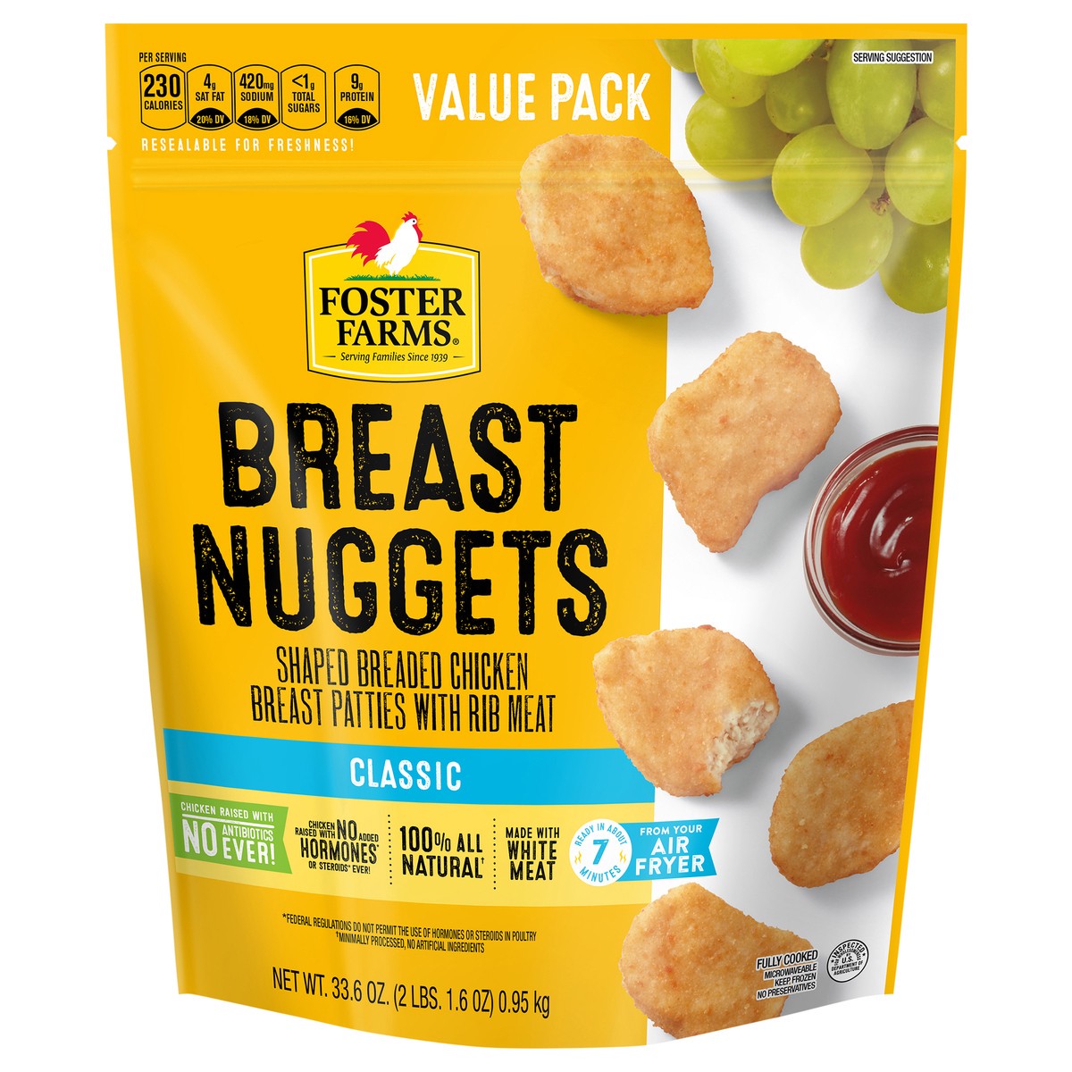 slide 1 of 2, Foster Farms Chicken Breast Nuggets Value Pack - 2 lbs, 33.6 oz