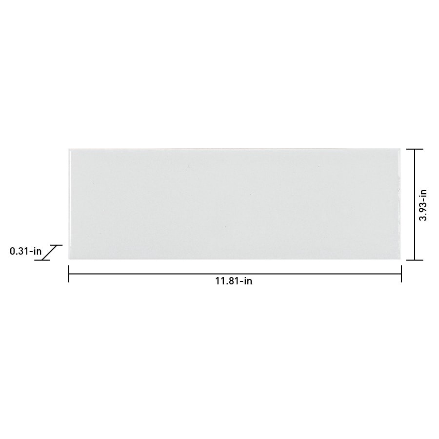 slide 5 of 6, Satori Hudson Mist 4-in x 12-in Glossy Ceramic Subway Standard Wall Tile ( 0.32-sq ft Piece, 1 ct
