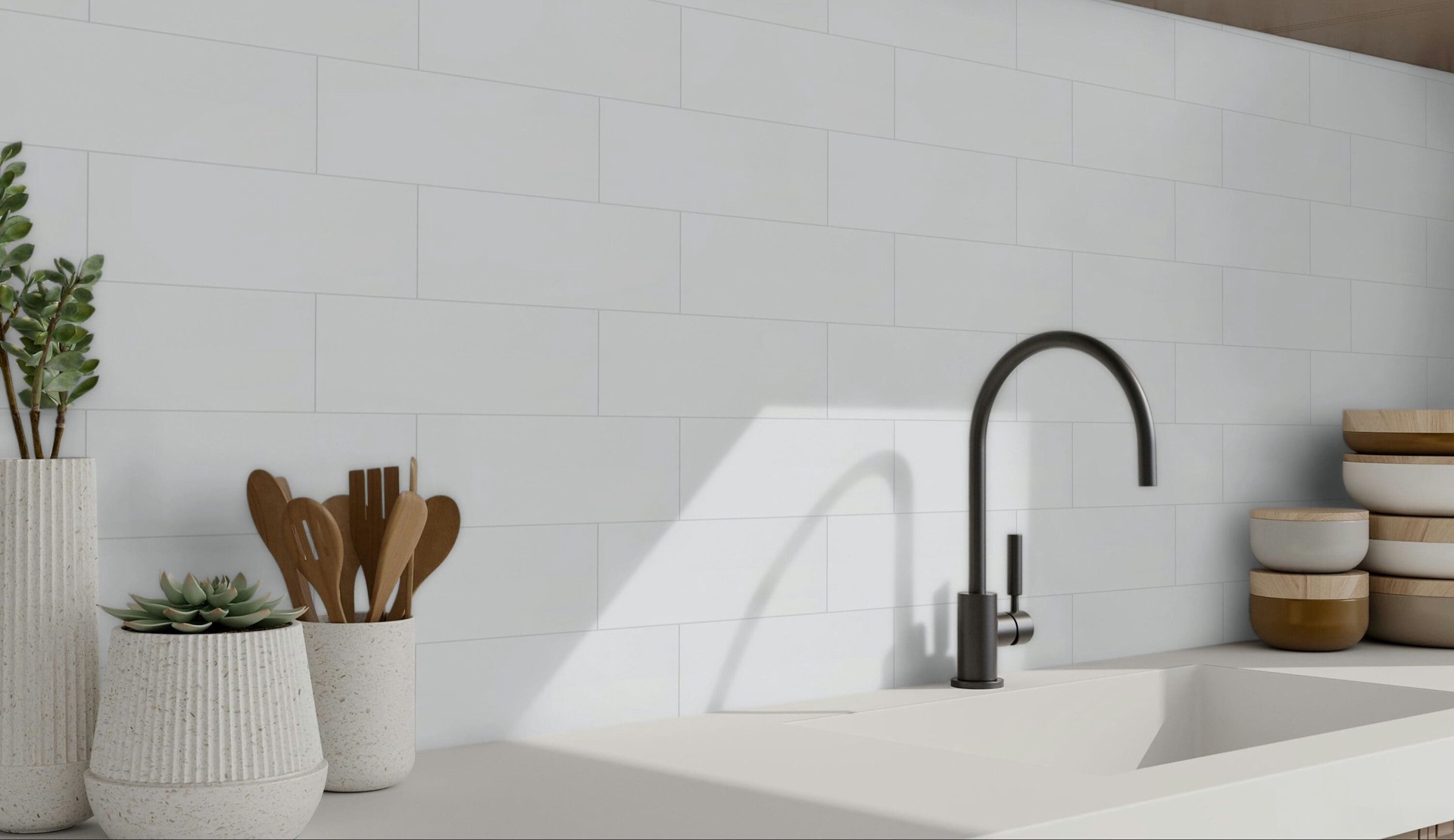 slide 2 of 6, Satori Hudson Brilliant White 4-in x 12-in Glossy Ceramic Subway Wall Tile ( 0.32-sq ft Piece ), 1 ct