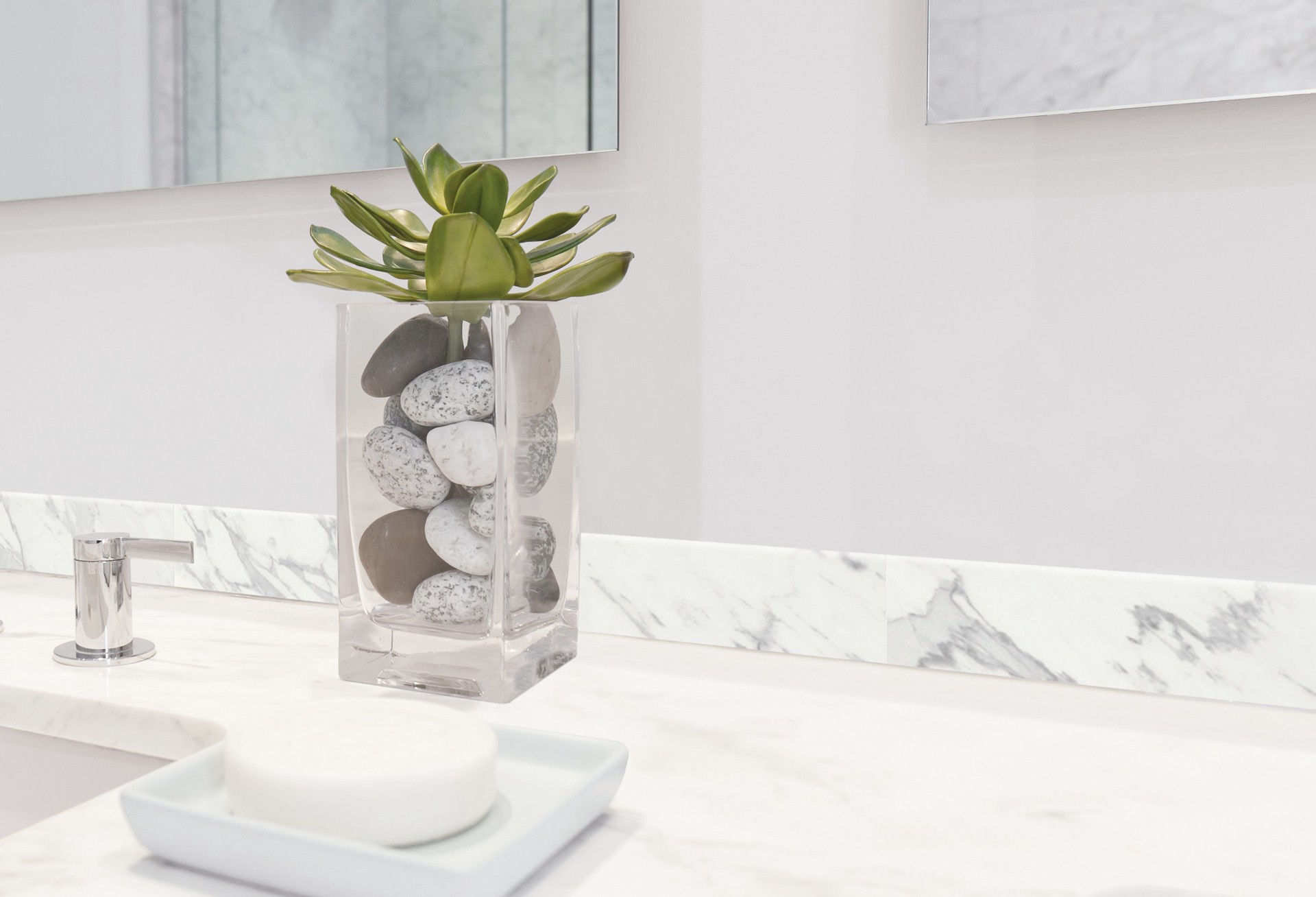 slide 2 of 6, Satori White Regent Carrara 2-in x 8-in Glossy Ceramic Bullnose Tile, 1 ct