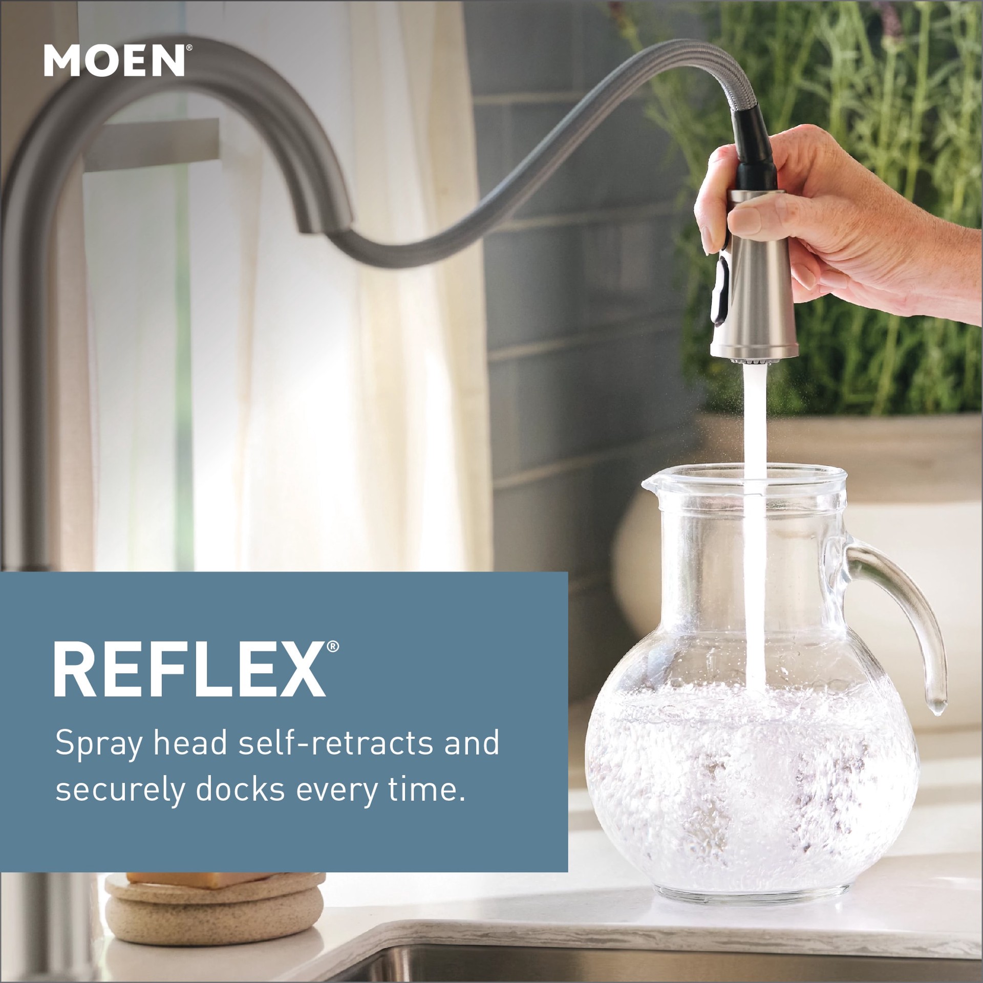 slide 4 of 6, Moen Adler Matte Black Single Handle Deck-mount Pull-down Kitchen Faucet with Sprayer ( Deck Plate Included ), 1 ct