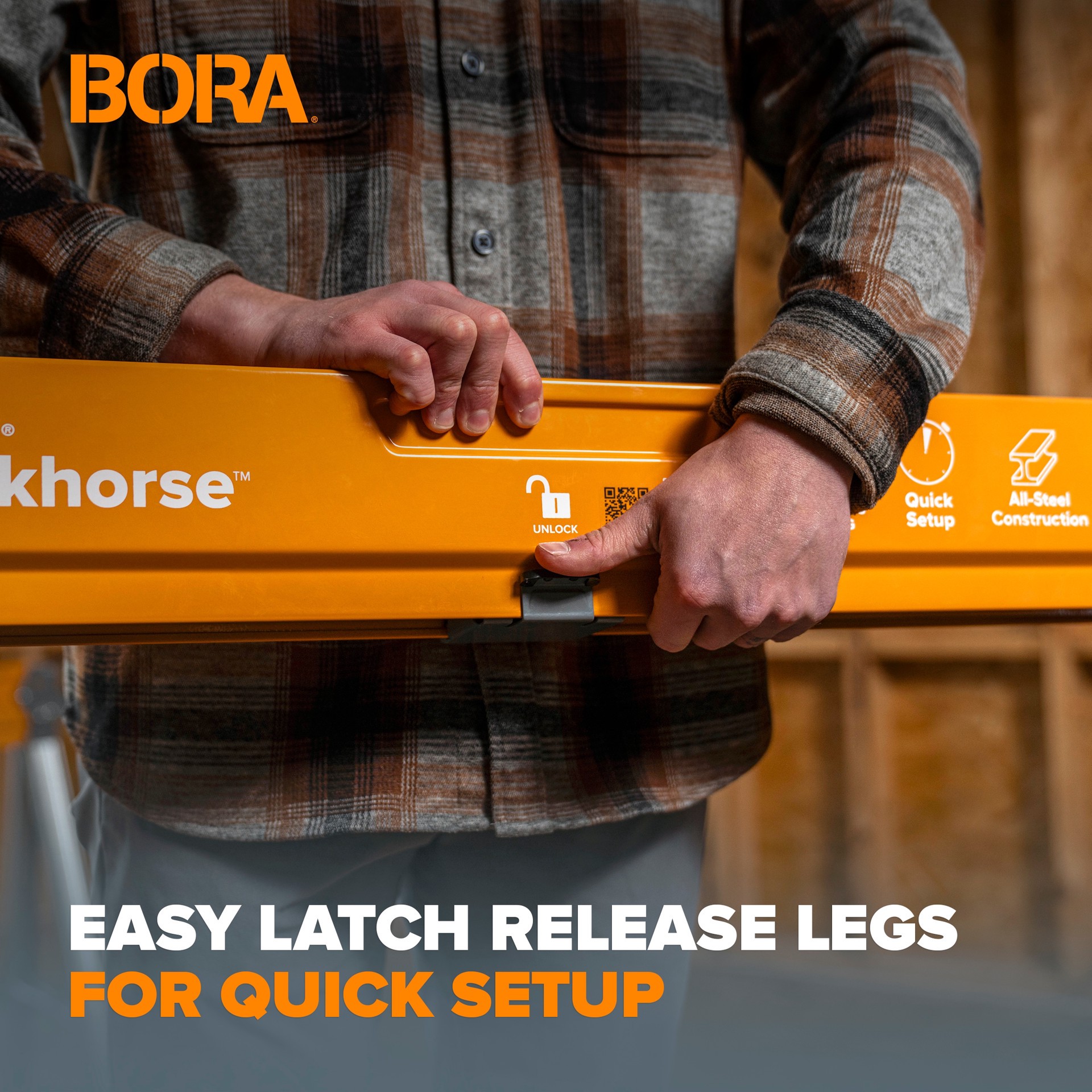 slide 3 of 6, BORA Workhorse XT 38-in W x 30-in H Adjustable Steel Saw Horse ( 1350-lb Capacity), 1 ct