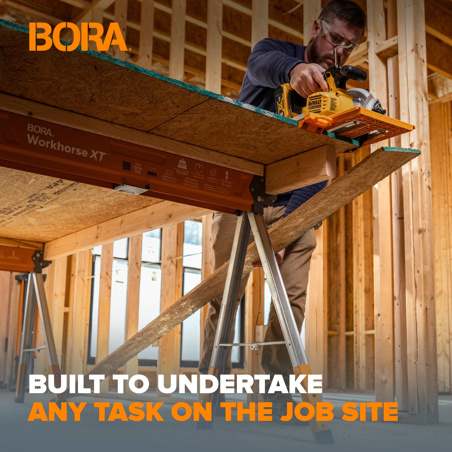 slide 5 of 6, BORA Workhorse XT 38-in W x 30-in H Adjustable Steel Saw Horse ( 1350-lb Capacity), 1 ct