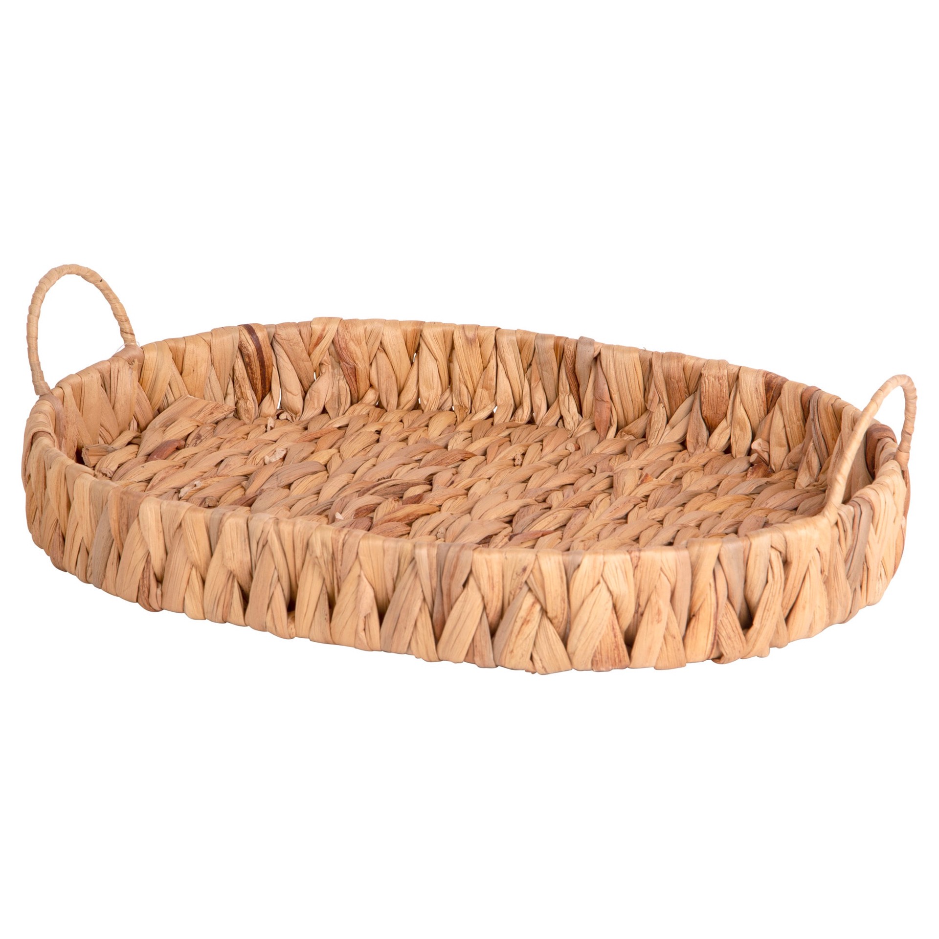 slide 3 of 3, allen + roth Brown/Tan Rattan Modern Decorative tray, 1 ct