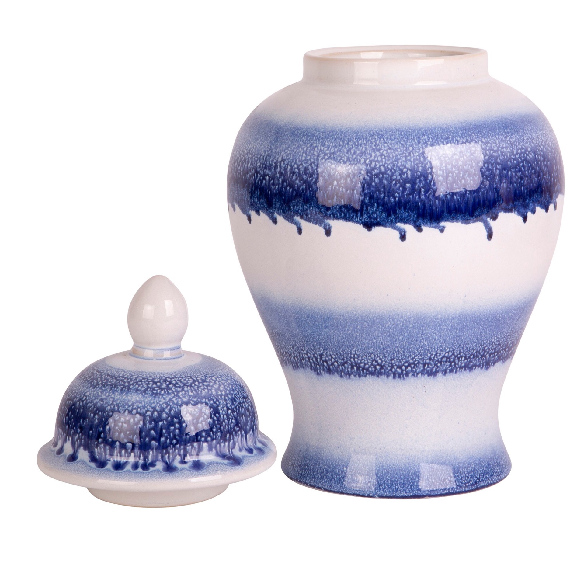 slide 2 of 2, allen + roth Blue Ceramic Modern Urn, 1 ct