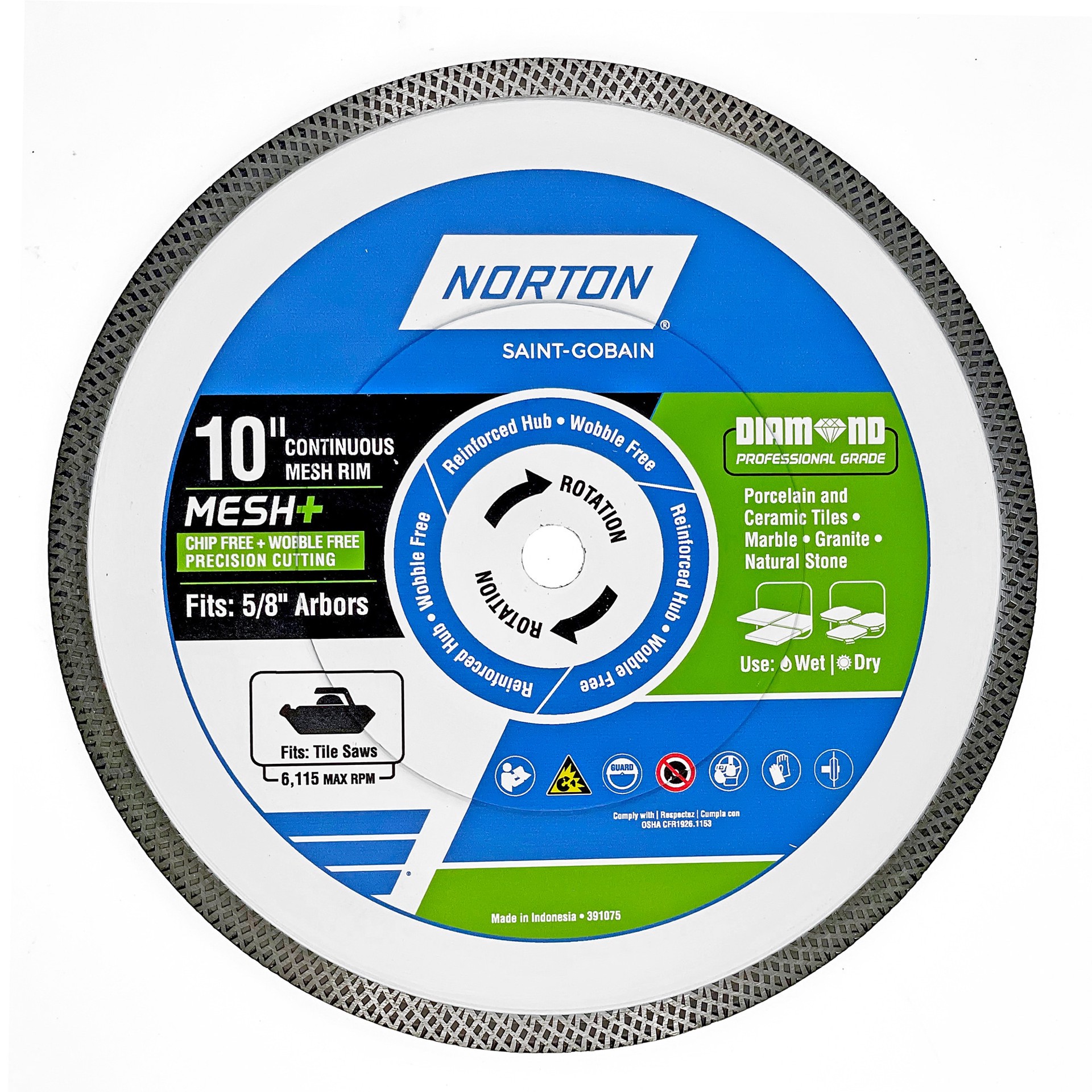 slide 3 of 5, Norton Diamond Professional Grade 10-in Wet/Dry Continuous Rim Diamond Saw Blade, 1 ct