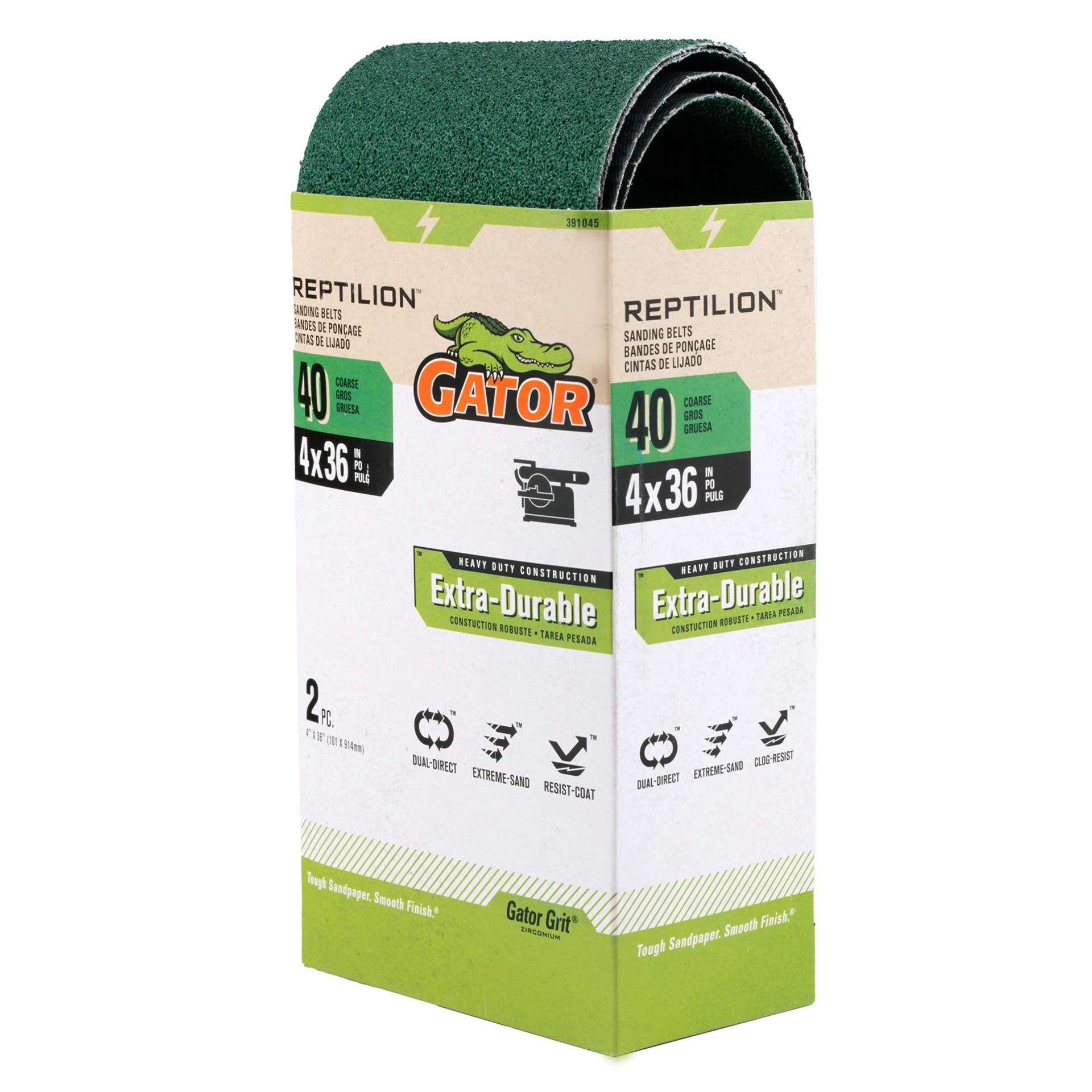 slide 6 of 6, Gator Reptilion 2 -Piece Zirconia alumina 40 -Grit Belt Sandpaper, 1 ct