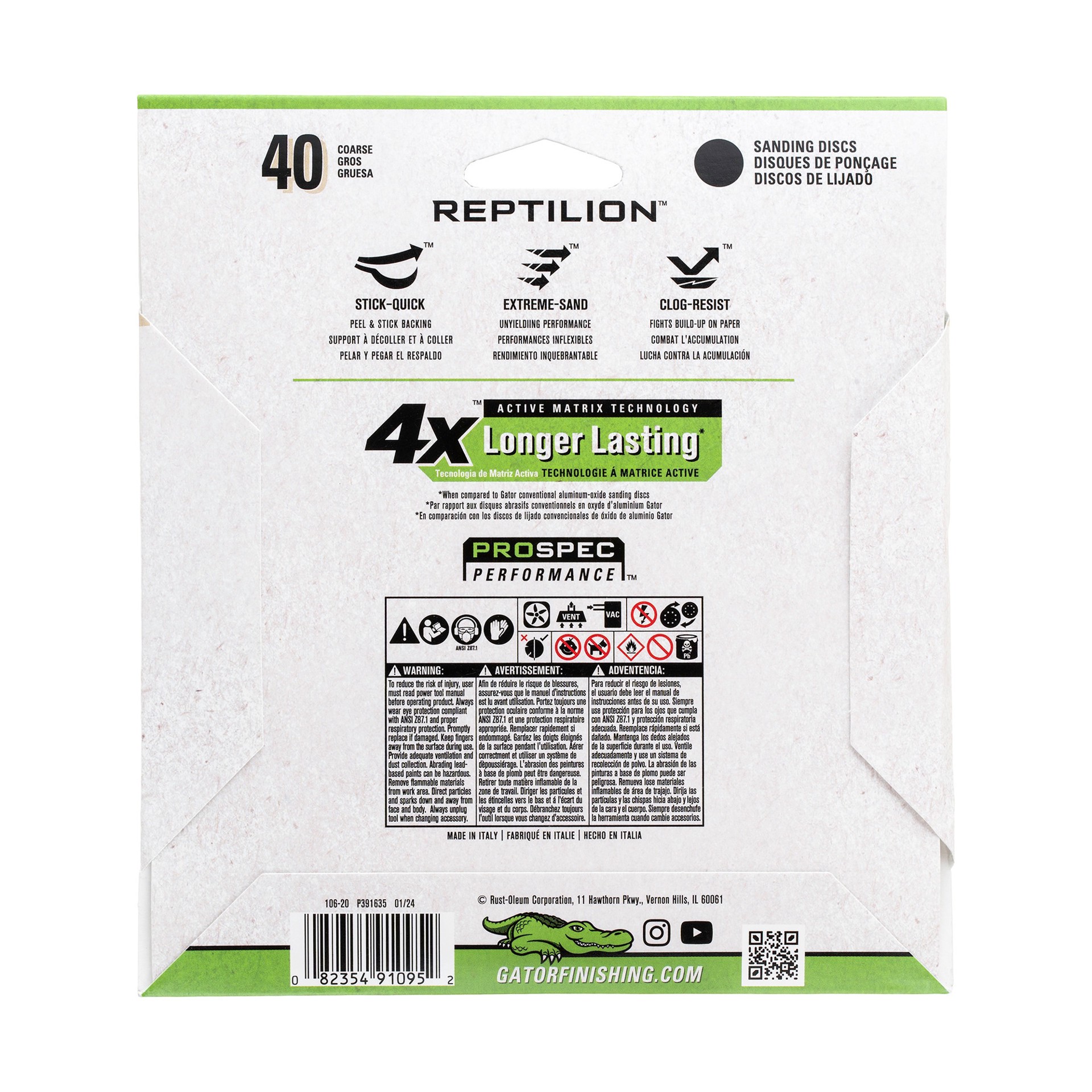 slide 3 of 5, Gator Reptilion PSA 6 -Piece Ceramic alumina 40 -Grit Disc Sandpaper, 1 ct