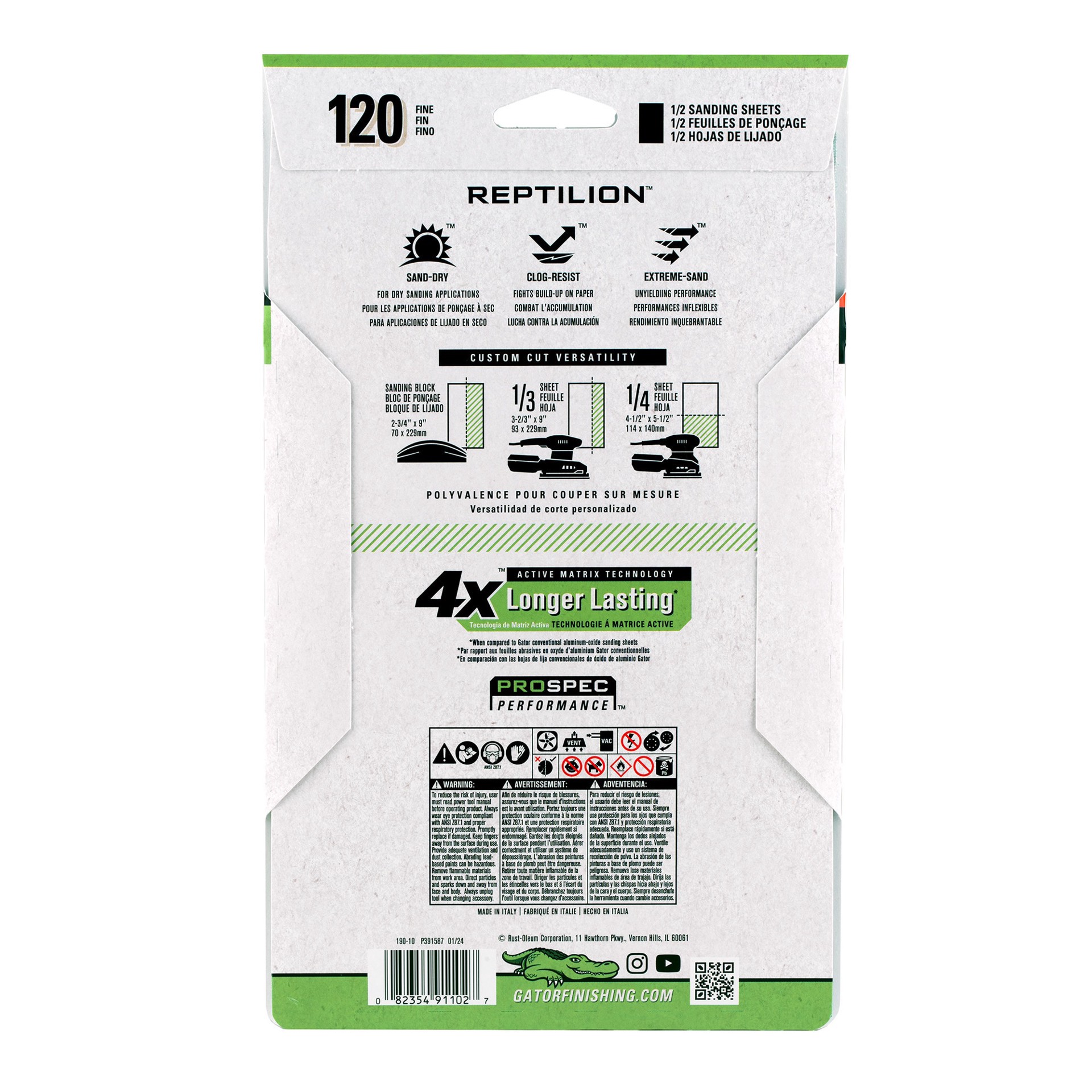 slide 3 of 5, Gator Reptilion 6 -Piece Ceramic alumina 120 -Grit Sheet Sandpaper, 1 ct