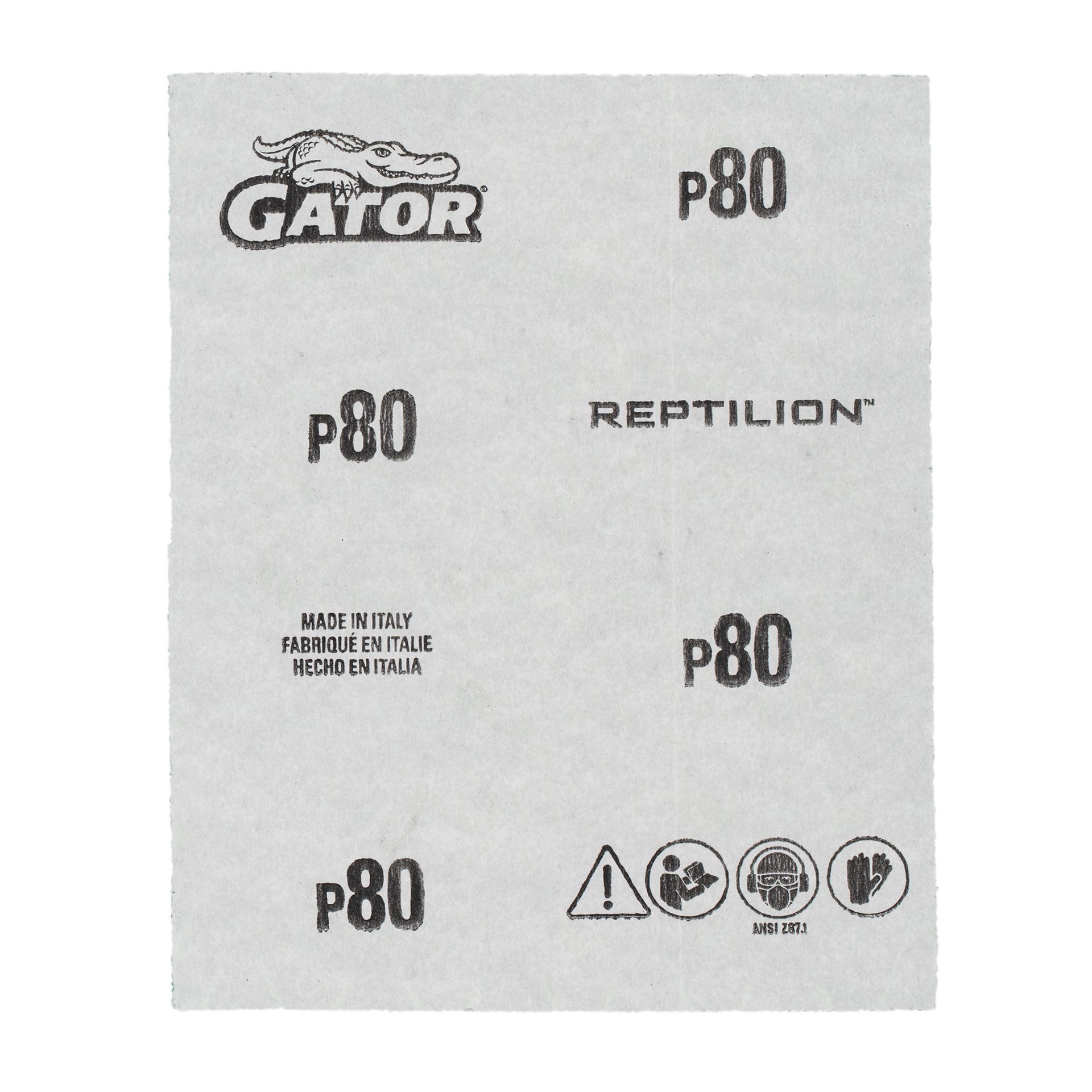slide 5 of 6, Gator Reptilion 8 -Piece Ceramic alumina 80 -Grit Sheet Sandpaper, 1 ct
